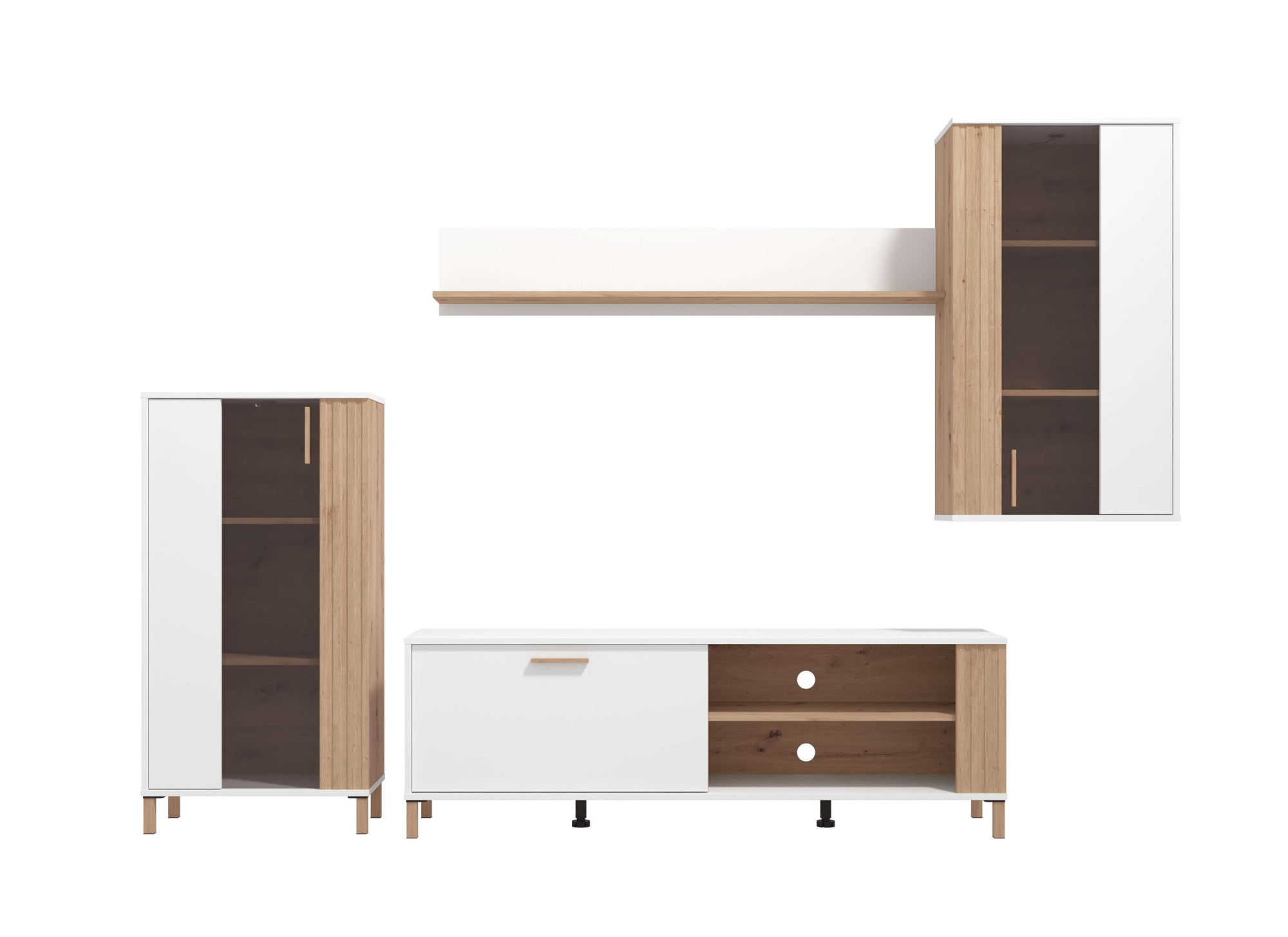 INOSIGN Meuble mural »Bastia Wohnwand, Mediawand, Anbauwand, mit MDF-Profilen, Breite 281 cm« Komplett-Set, 4-st, 4 cuis tlg.