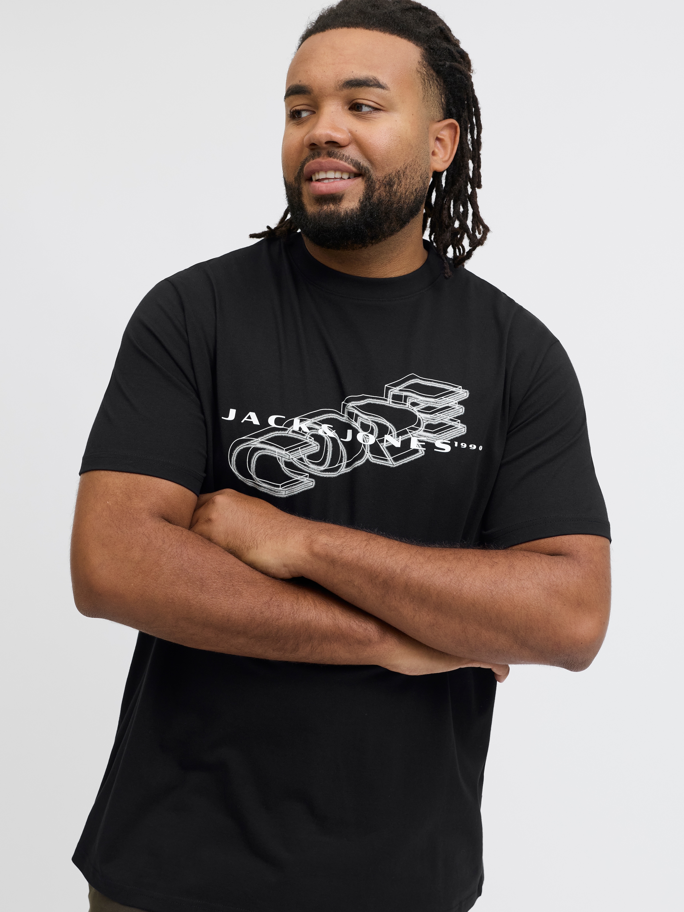 Jack & Jones PlusSize Kurzarmshirt »JCOFUSION BIG BRANDING TEE SS CREW PLS«