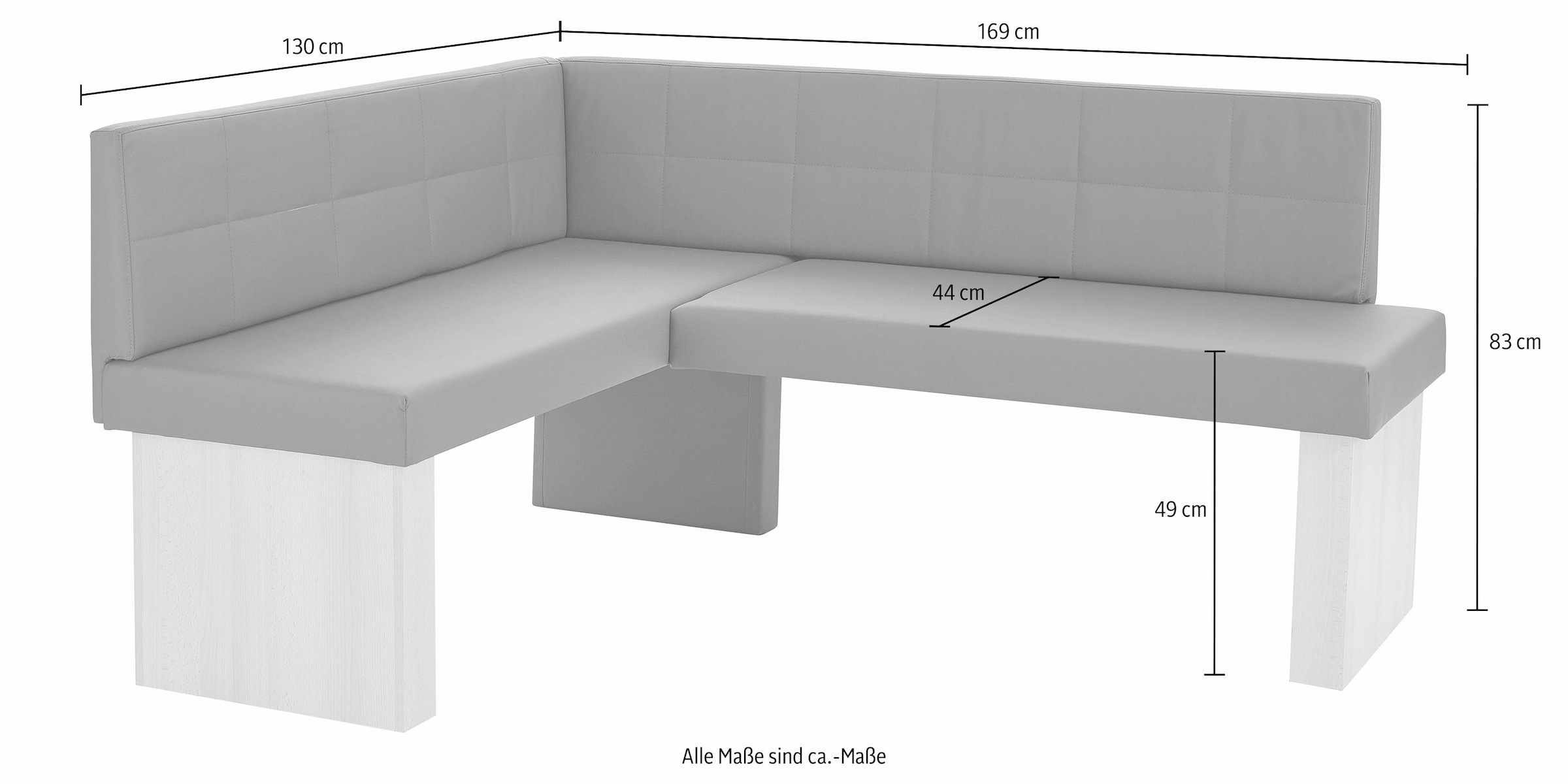 massivline&more Banc d'angle »Anna 2« Largeur 169 cm