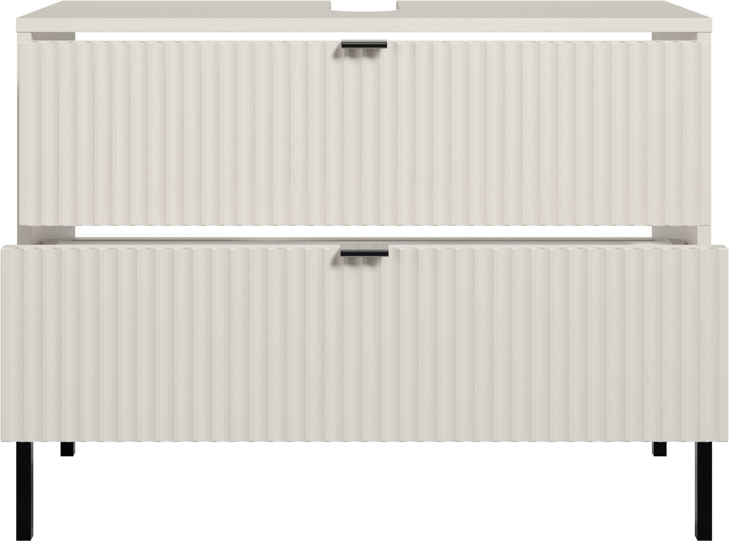 BASIC by Balculina Waschbeckenunterschrank »Lucera BxHxT 80x60x32 cm« 1 Stk. tlg. Breite 80cm, Unterflurauszug, Metallfüsse