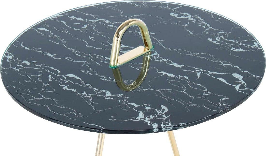 Kayoom Beistelltisch »Pendulum 525, mit runder Tischplatte« 1 Stk. tlg. Marmoroptik, Gestell im Pendel-Design, praktisch tragbar