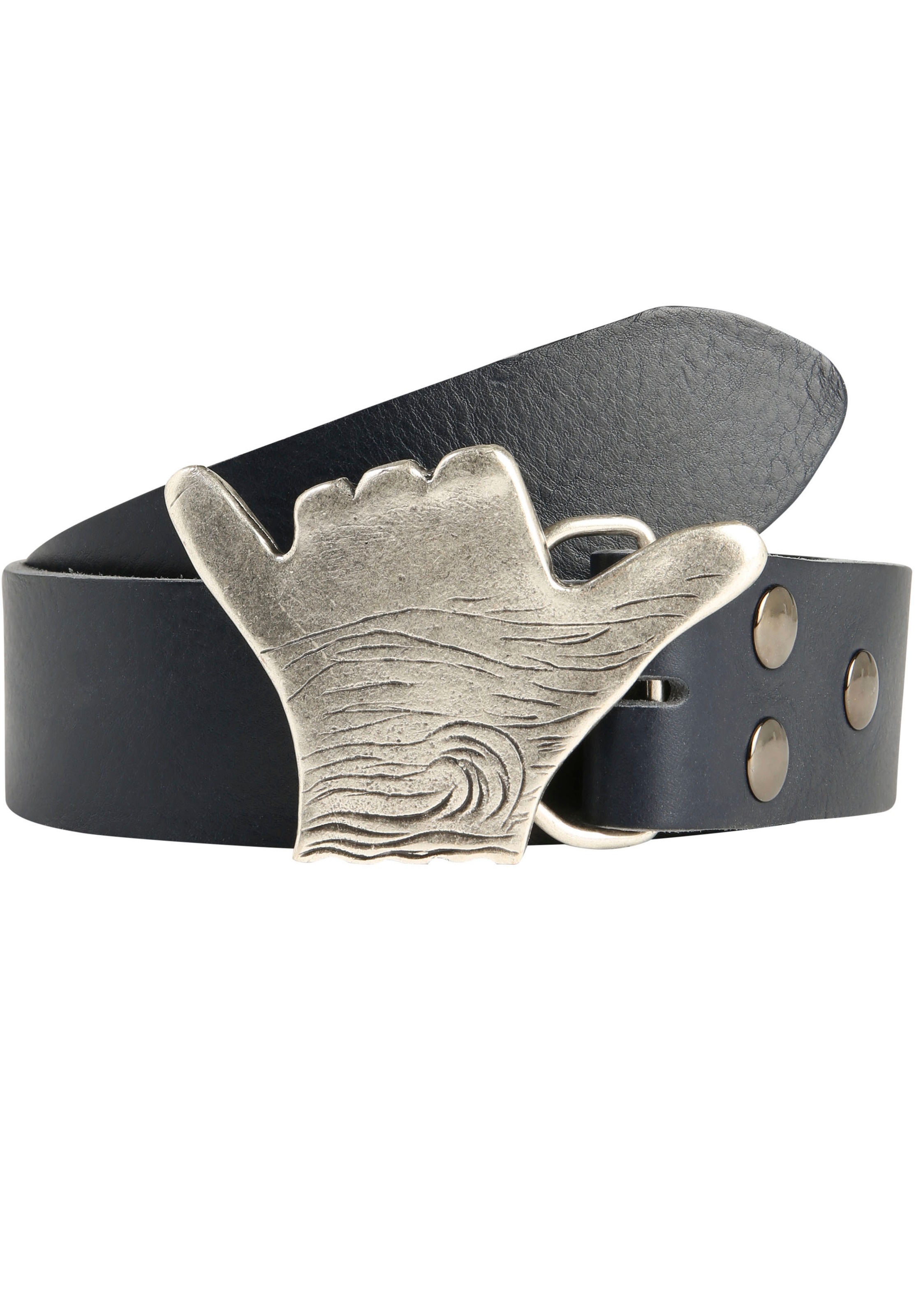 Rettungsring Gürtel Ledergürtel mit austauschbarer Schliesse »Hang Loose Silber«