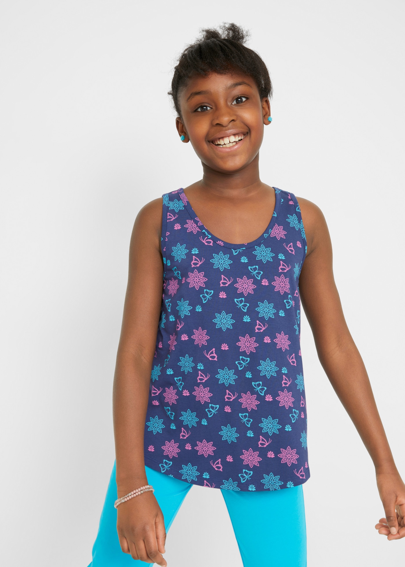 bonprix Haut de chemise Paquet, lot de 2,  design sans manches, coupe ample, mélange coton-élasthanne