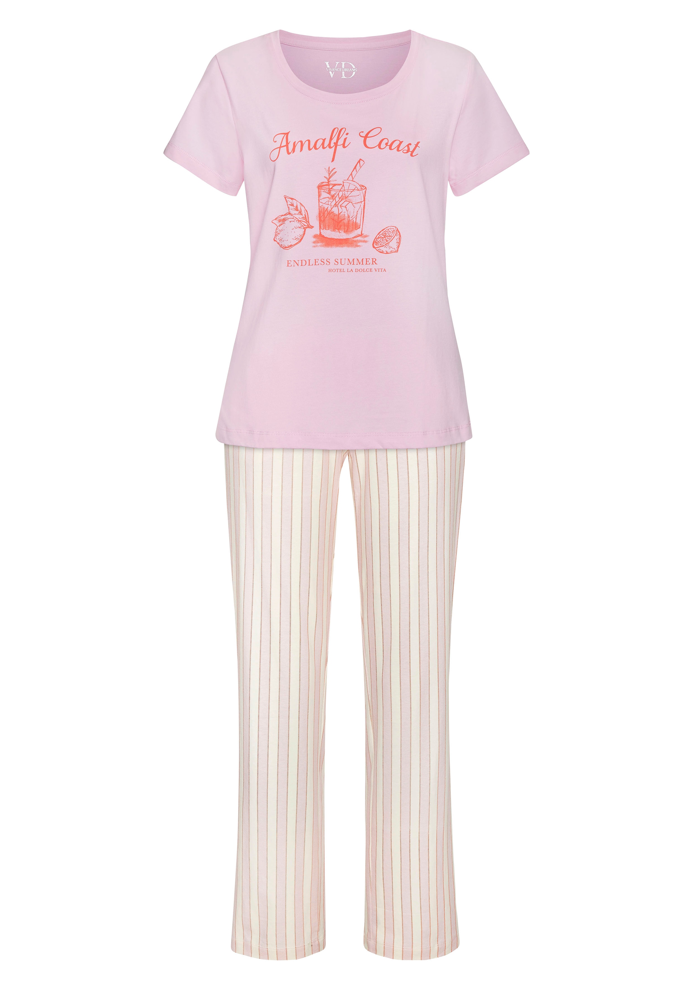 Vivance Dreams by Lascana Pyjama Set, 2 tlg. Zartes Streifenmuster