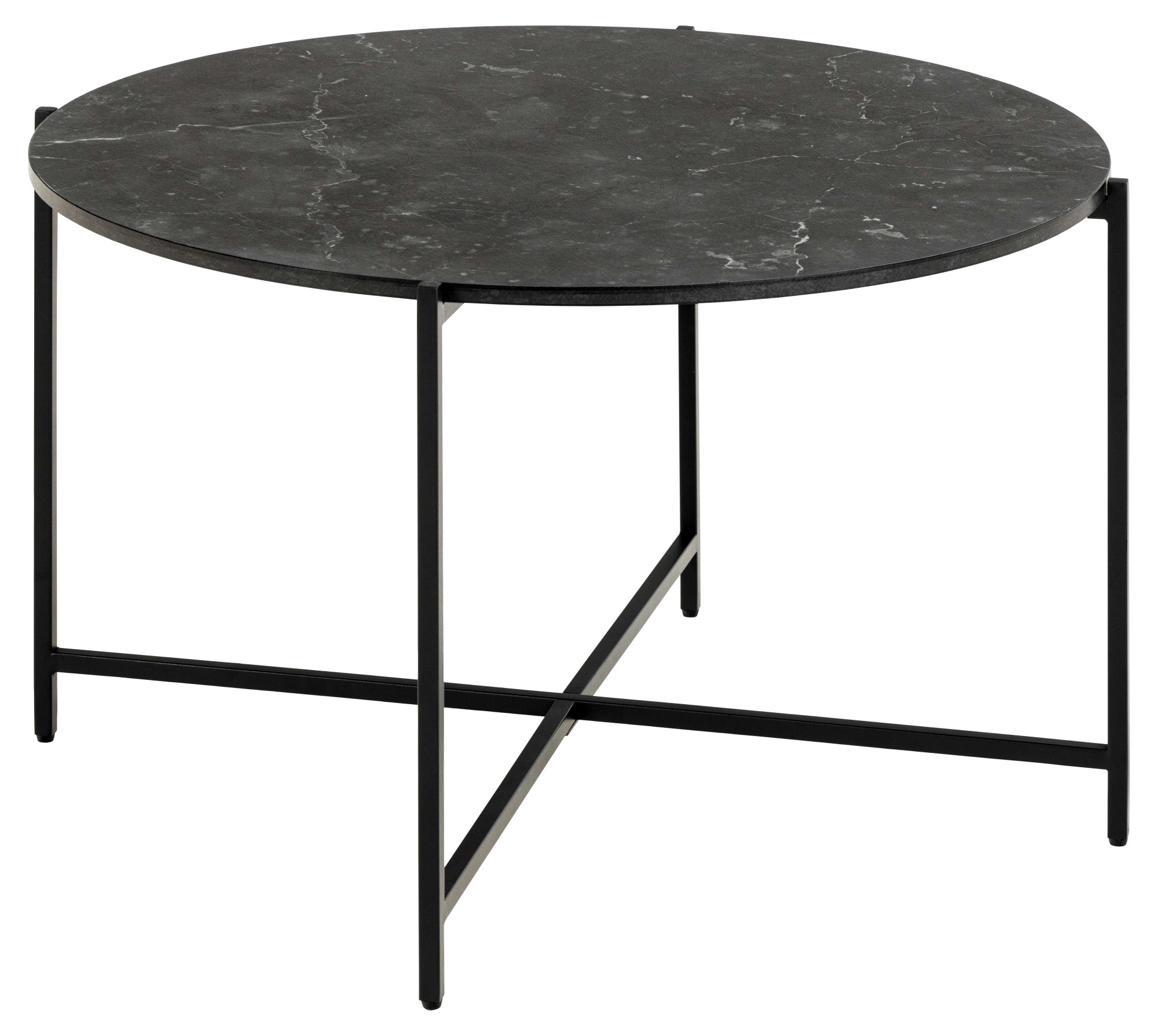 ACTONA GROUP Table basse »Lamoine« rond, Izmir mat noir, mélamine rugueuse, Ø70x42 cm