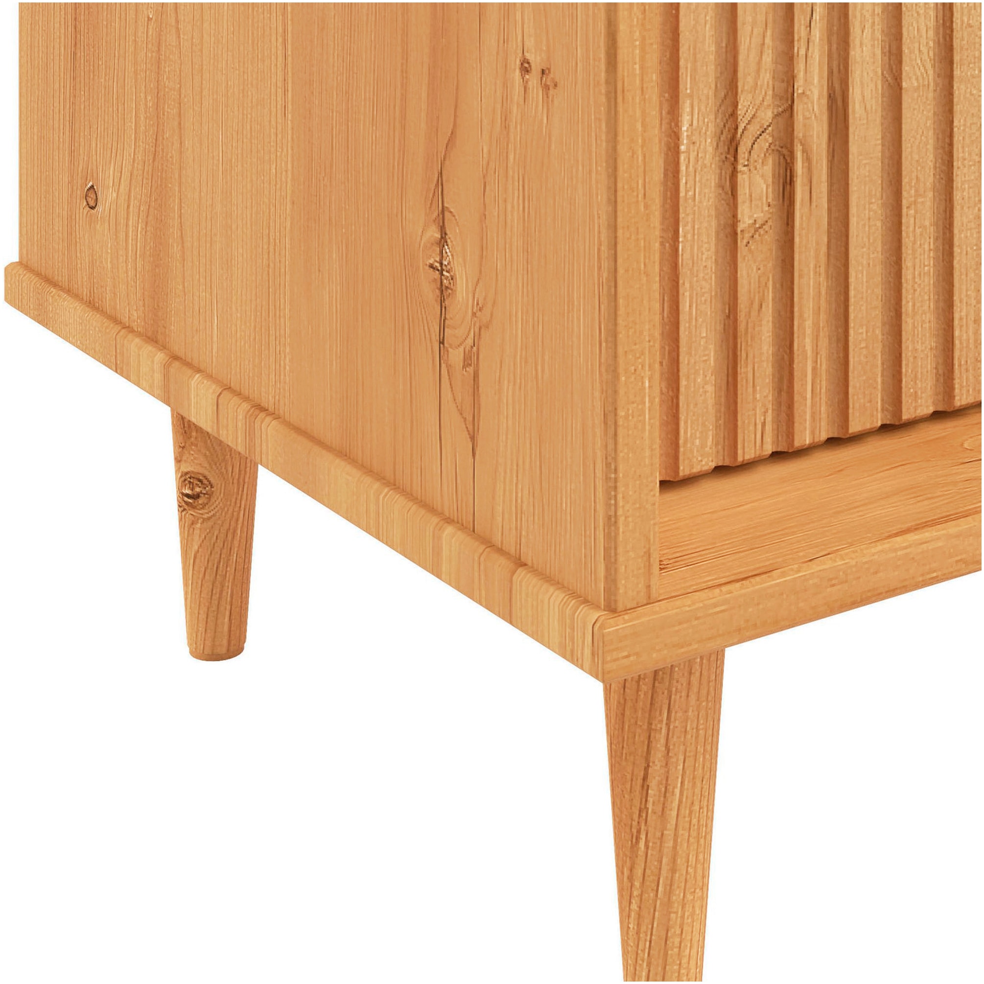 GOODproduct Lowboard »Malmedy  Front mit gefrästen Rillen« TV-Kommode aus massivem Kiefernholz, Push-to-open, Breite 180 cm