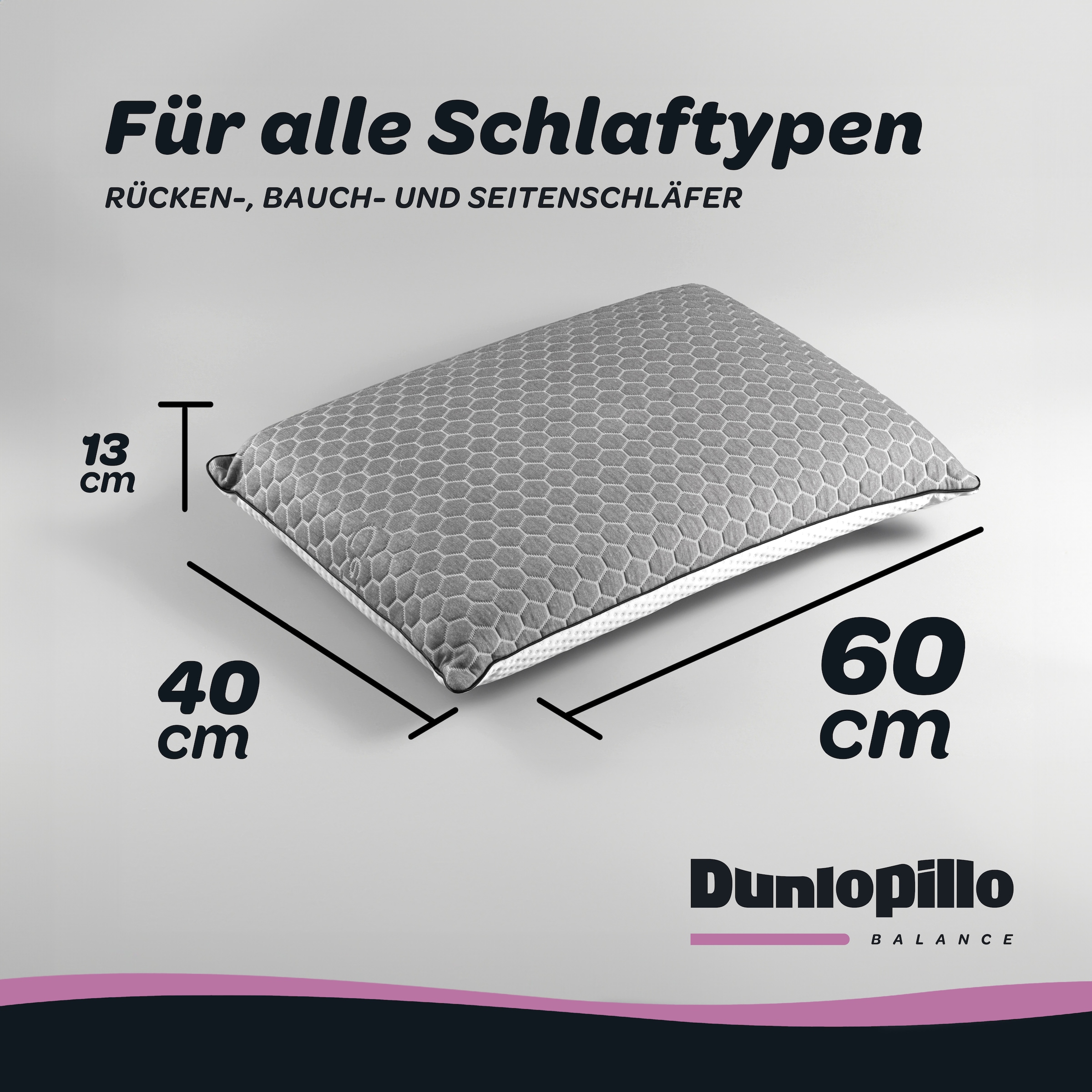 Dunlopillo Nackenstützkissen »Climate Control, NEUHEIT, in 40cm x 60cm x 13cm, Made in EU« Füllung: Viskoschaum 1 Stk. tlg. Temperaturregulierendes Visko-Nackenstützkissen