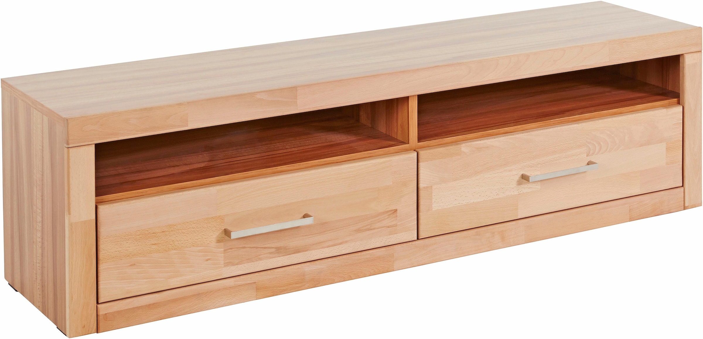 GOODproduct Lowboard »Ribe,140cm breit,38cm hoch mit 2 Klappen,Oberplatte aus Massivholz« Holz massiv, Holzwerkstoff, Metall Griffe,2 Klappen