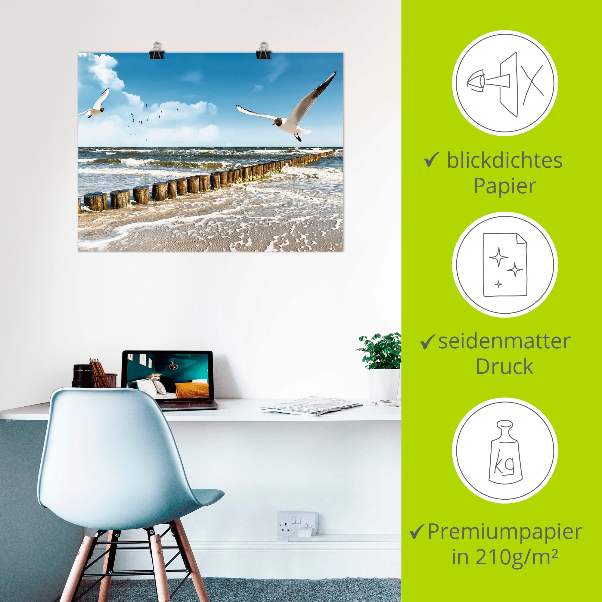 Artland Fresque murale »Ostsee« 1 cuis tlg. als Leinwandbild, Poster in verschied. Grössen