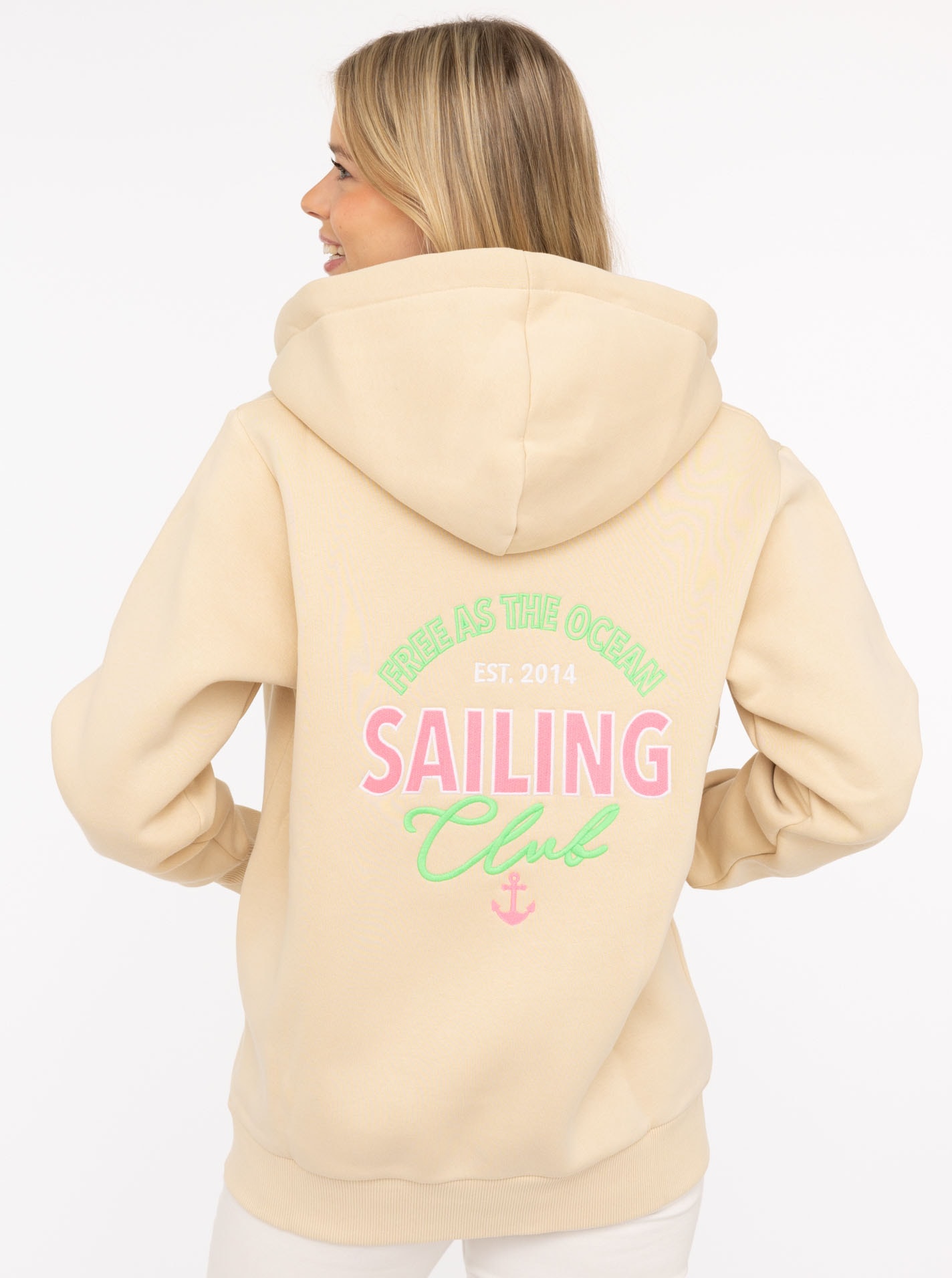 Zwillingsherz Sweat à capuche »"Sailing Club"« Kapuzensweatjacke mit grosser SAILING Applikation am Rücken und Tasche