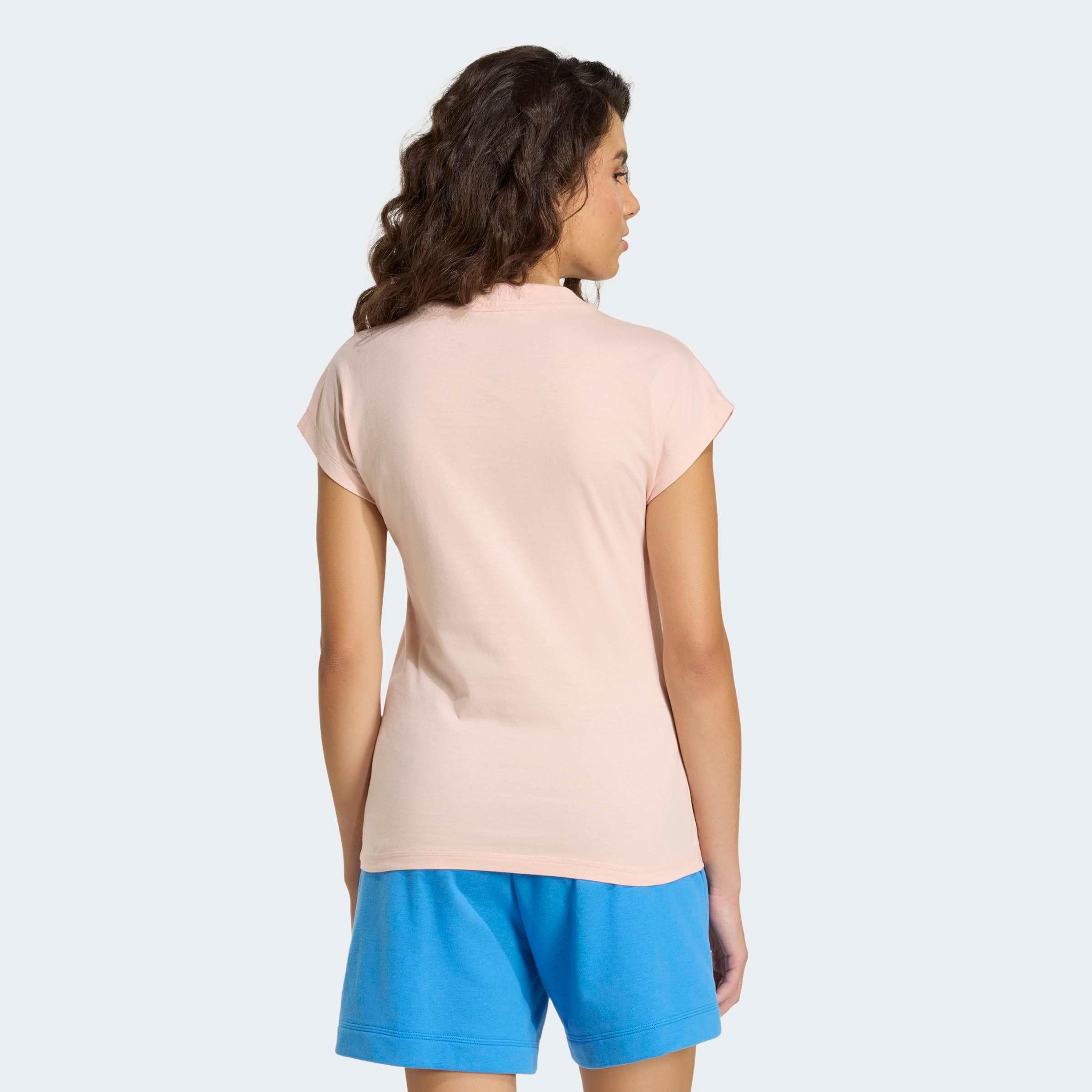 adidas Sportswear T-shirt »ESSENTIALS LINEAR COTTON« style sportif, manches courtes, sans fermeture, en coton
