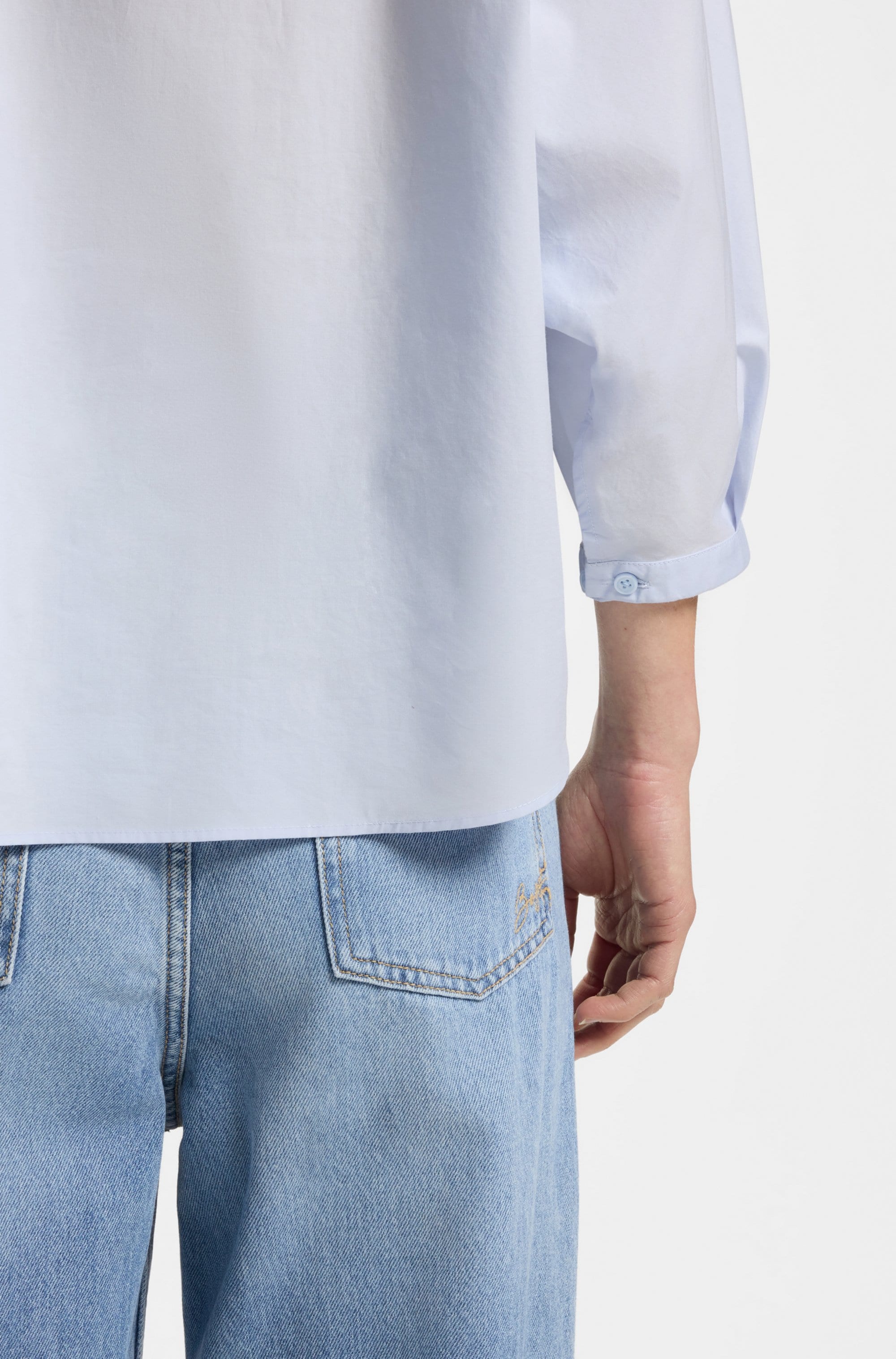 BOSS ORANGE Hemdbluse »Belenta Premium Damenmode« aus Baumwoll-Popeline, mit Kimonoärmeln