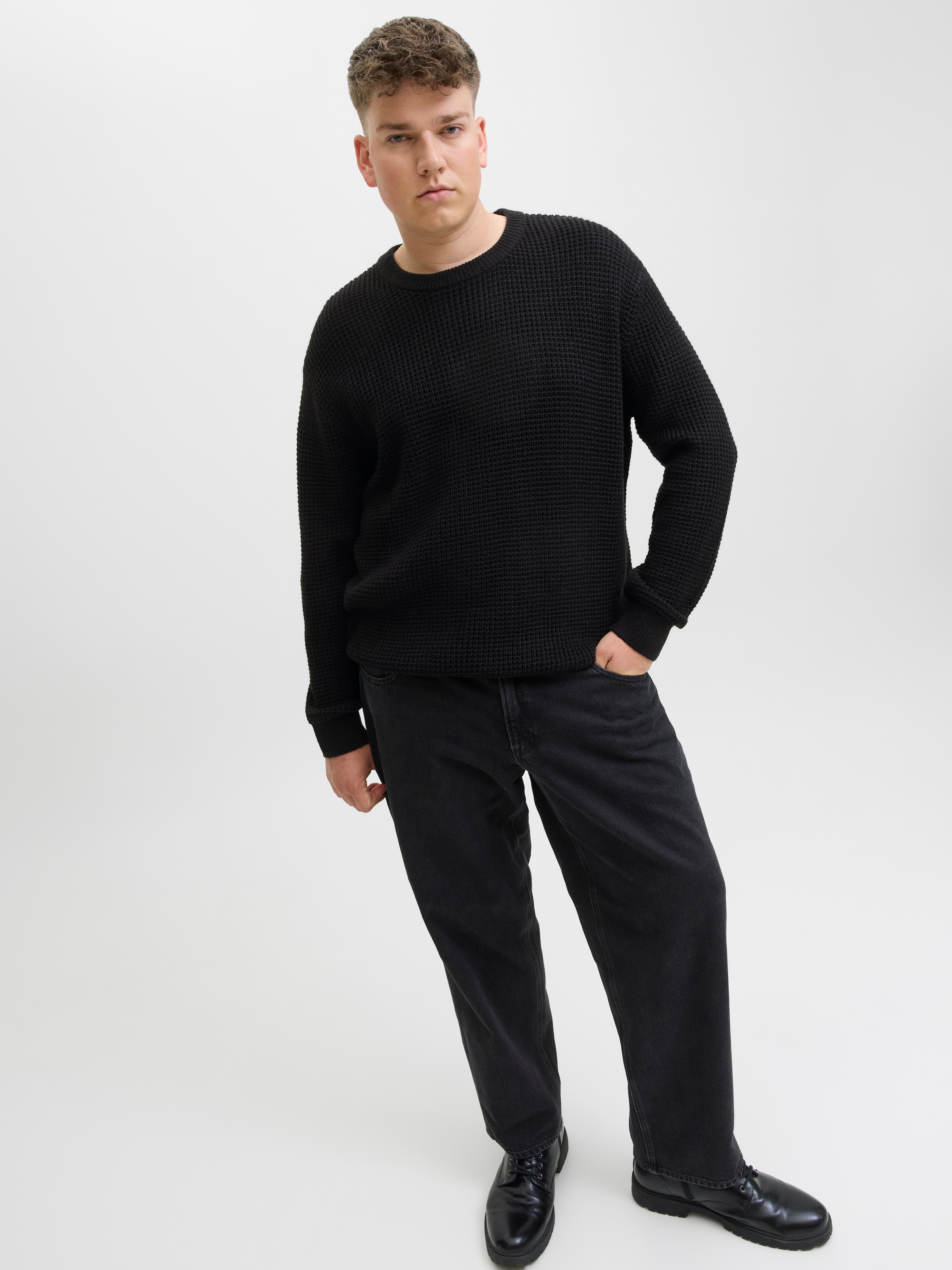 Jack & Jones PlusSize Pull en tricot »JJGLOBAL KNIT CREW NECK PLS«