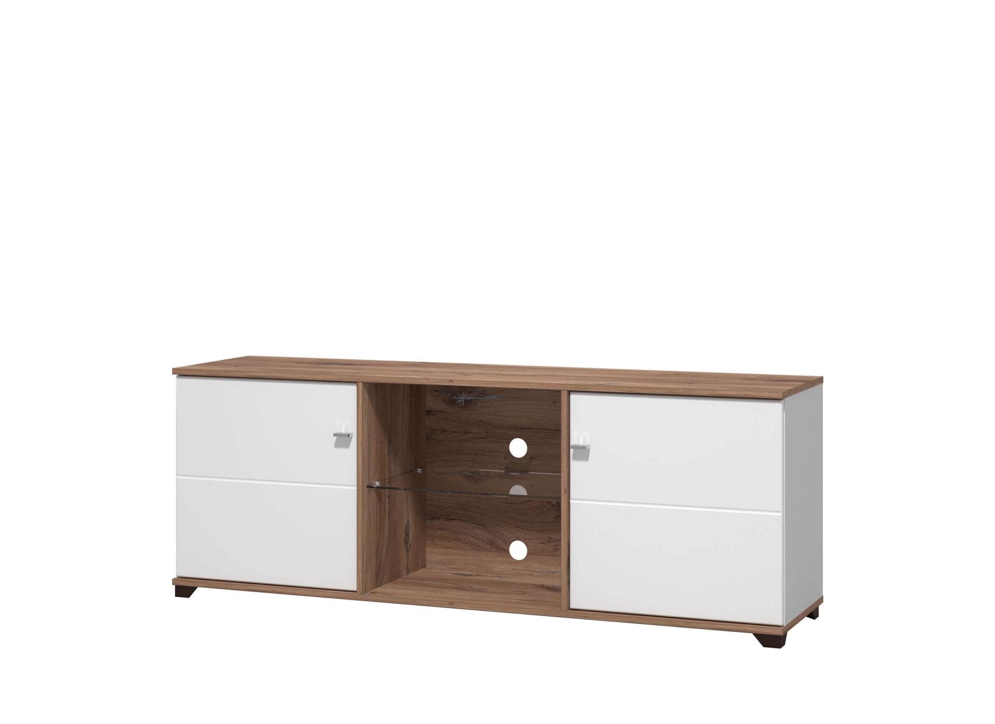 INOSIGN Tableau TV »Burgundy Lowboard, TV-Schrank, TV-Ständer, Hochglanzfonten« Hochglanzfronten und eine Innenausstattung in Flagstaff Eiche