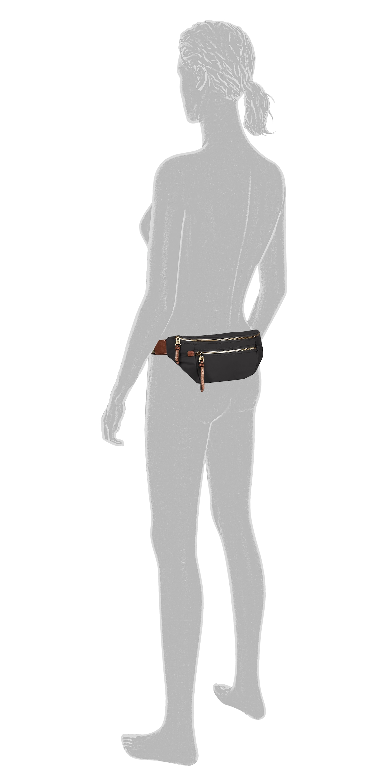 camel active Sac ventral »Bari« en nylon mat de haute qualité avec sangle tissée rayée