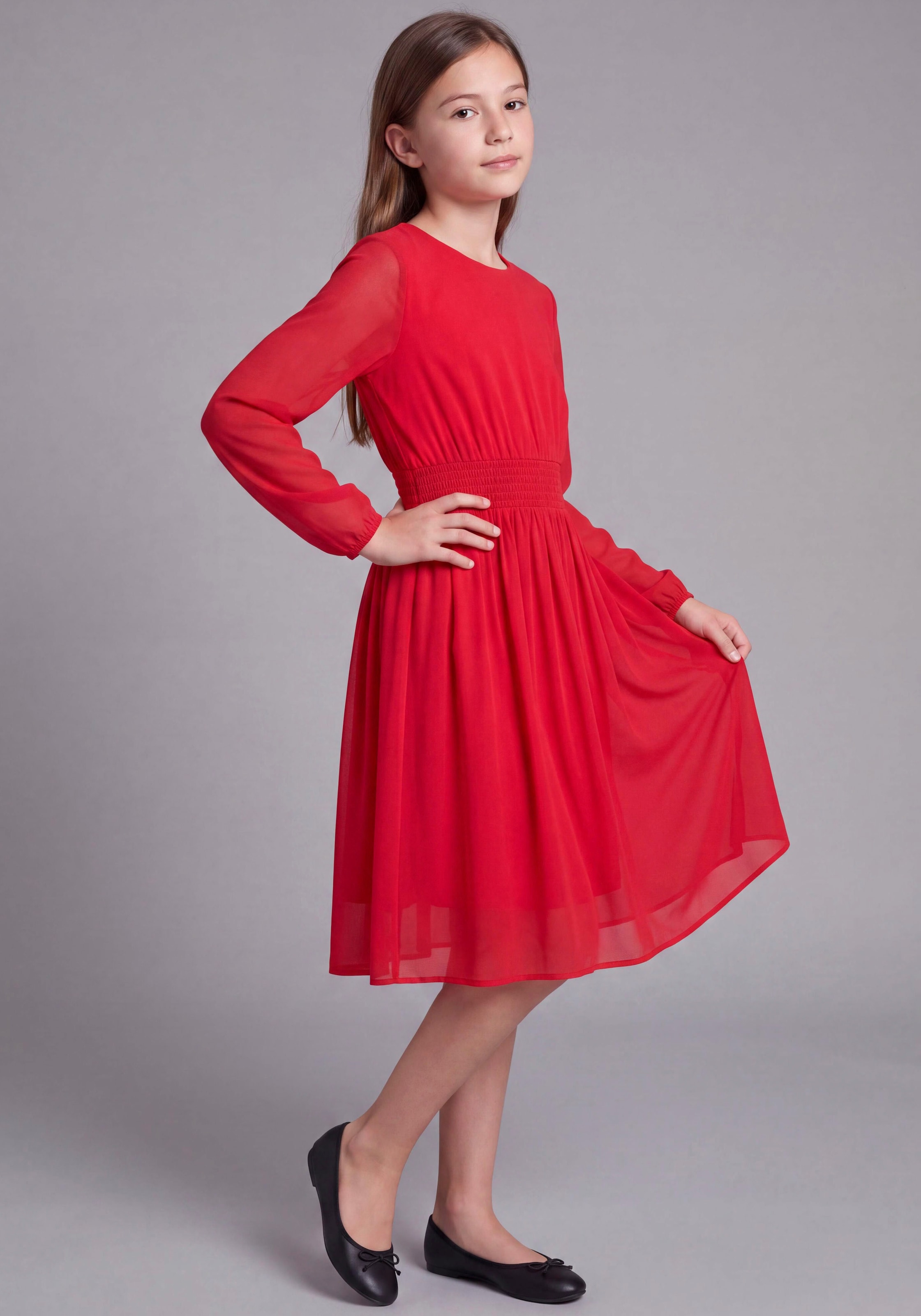 Bruno Banani Robe en mousseline de soie »Meshkleid mit transparenten Ärmeln für festliche Anlässe« Robe-tunique festive avec chiffon