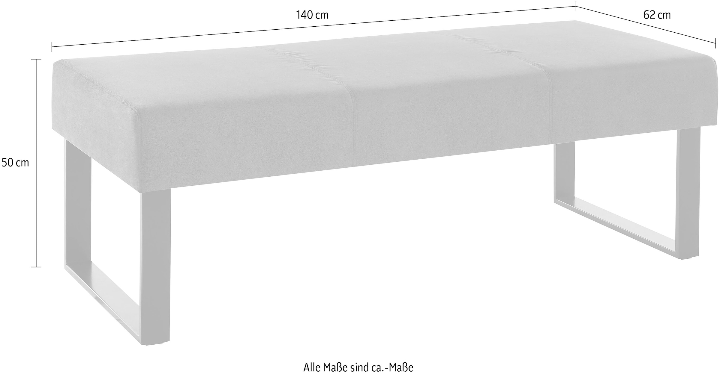 Home affaire Sitzbank »Oliver« Breite 140cm, mit Metallgestell