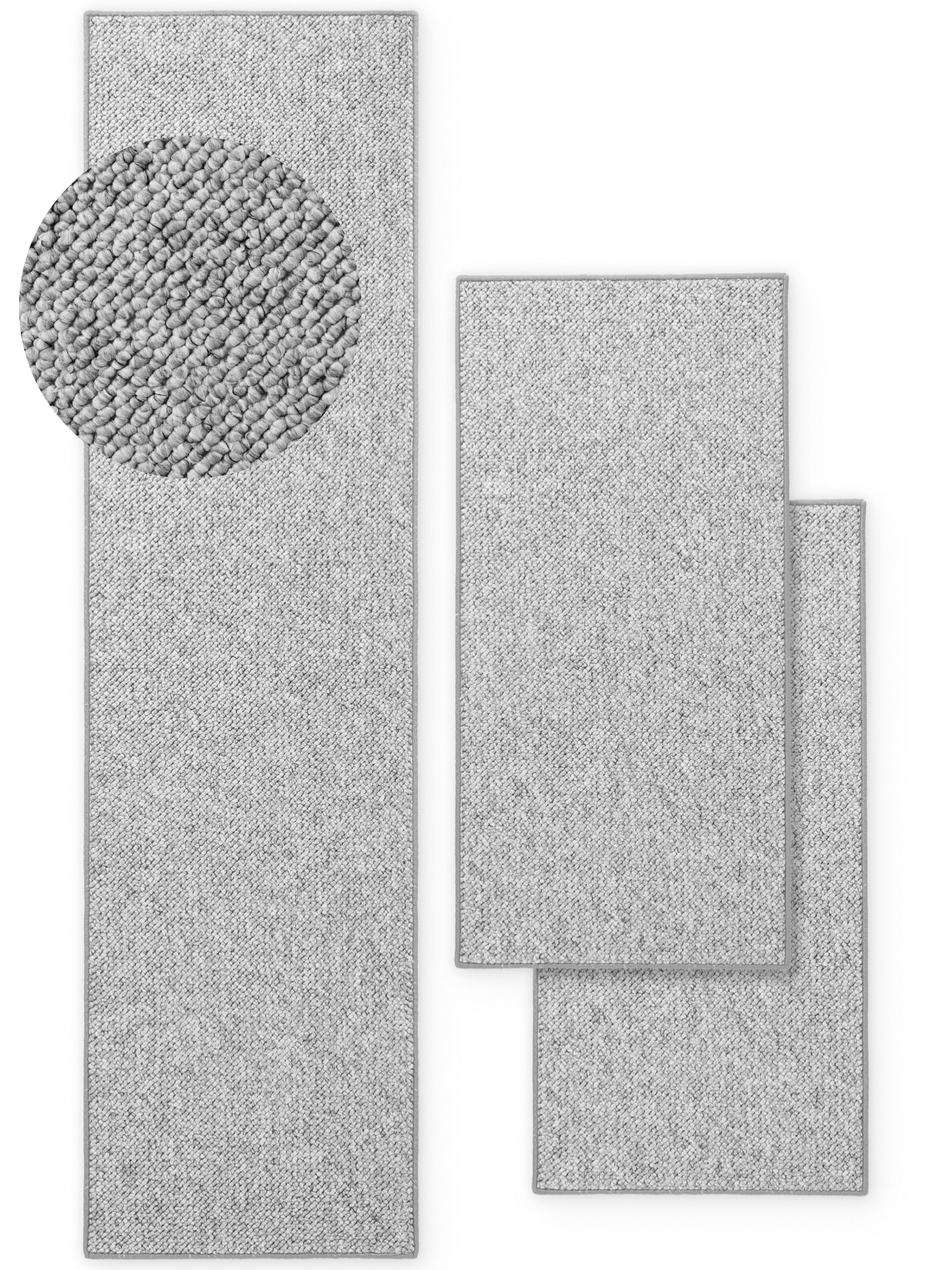 HANSE Home Bordure de lit »Wolly 2« Höhe 12 mm 3 cuis tlg. tapis de lit, set de 3 coureurs, uni, poils courts, coureur de lit