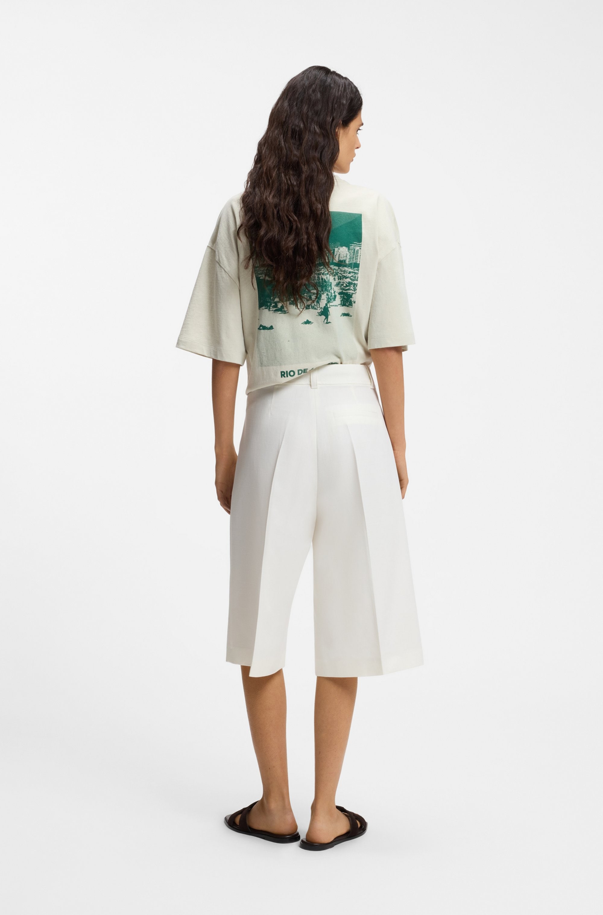 BOSS ORANGE Bermuda »Talarina Premium Damenmode«  en mélange coton-lin doux