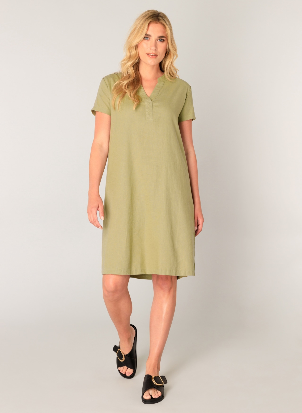 Base Level Robe tunique »Yacin« Sommerkleid mit Leinen