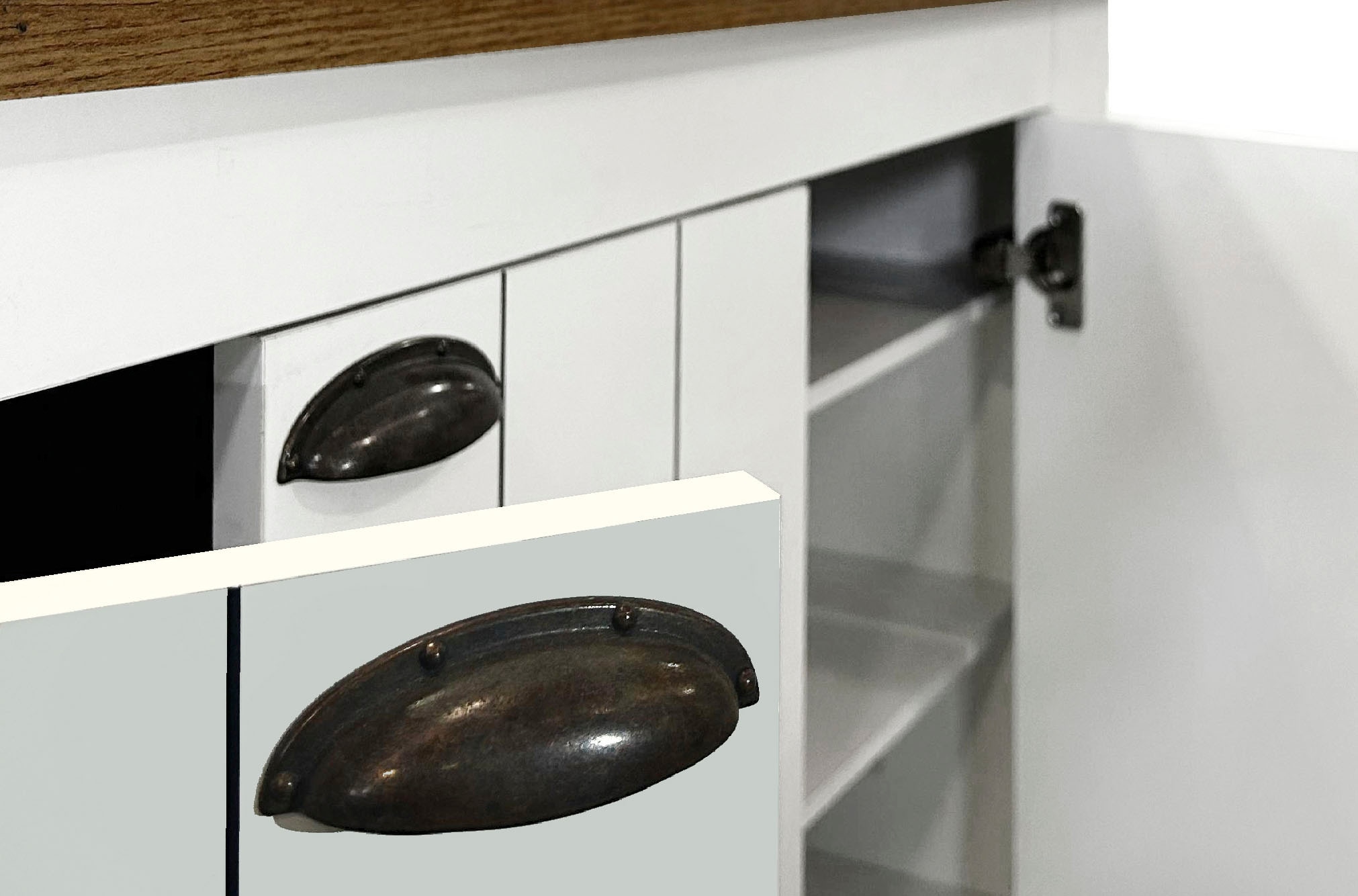 Home affaire Schuhschrank »FIGO, Made in Italy – Schuhkommode,Schuhregal für ca. 20 Paar Schuhe« 1 Stk. tlg. 4-Türig, Siebdruck-dekorative Fräsungen, 10 Fächer, Breite 84 cm