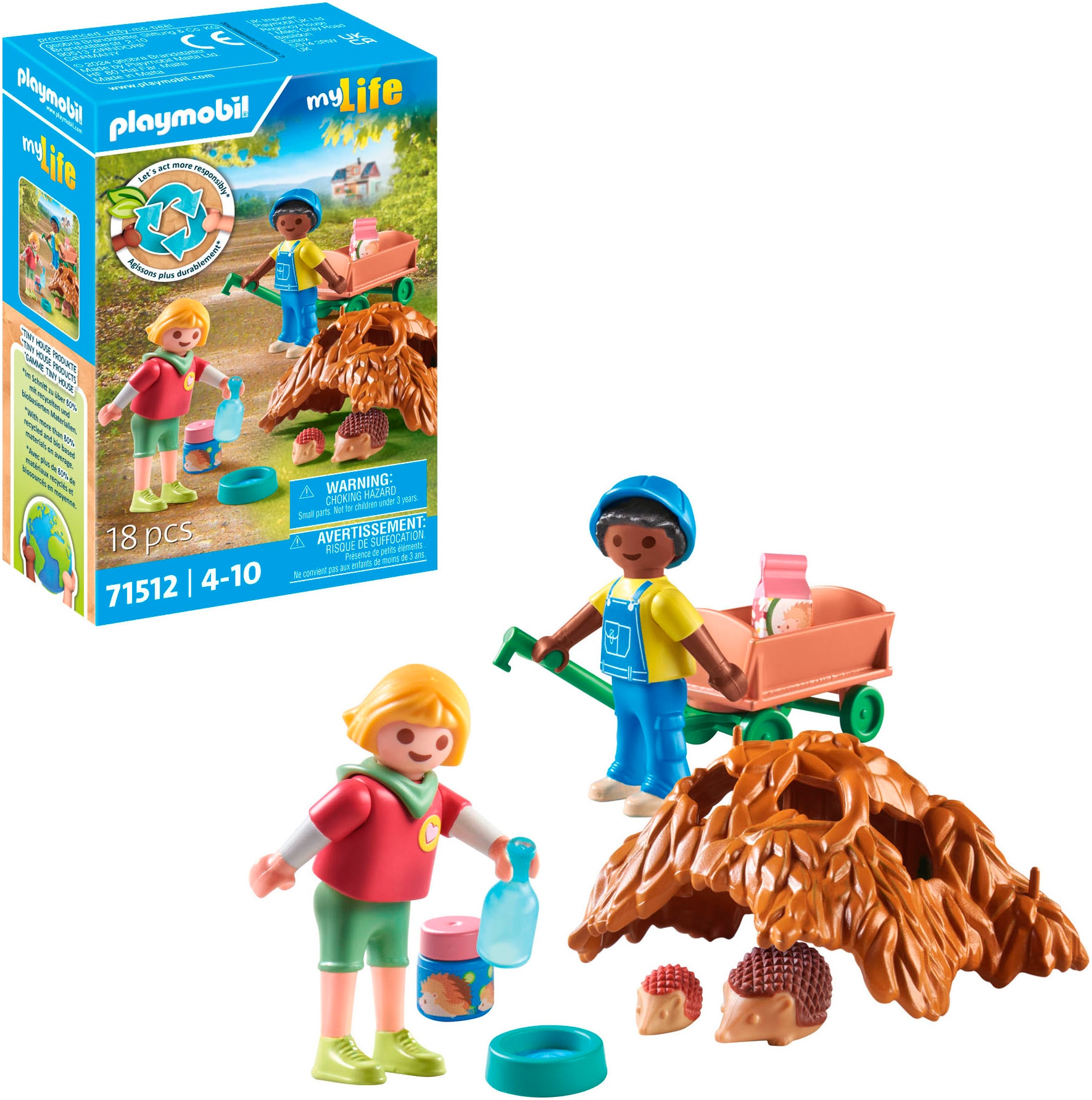 Playmobil® Konstruktions-Spielset »Pflege der Igelfamilie (71512), My Life« Made in Europe