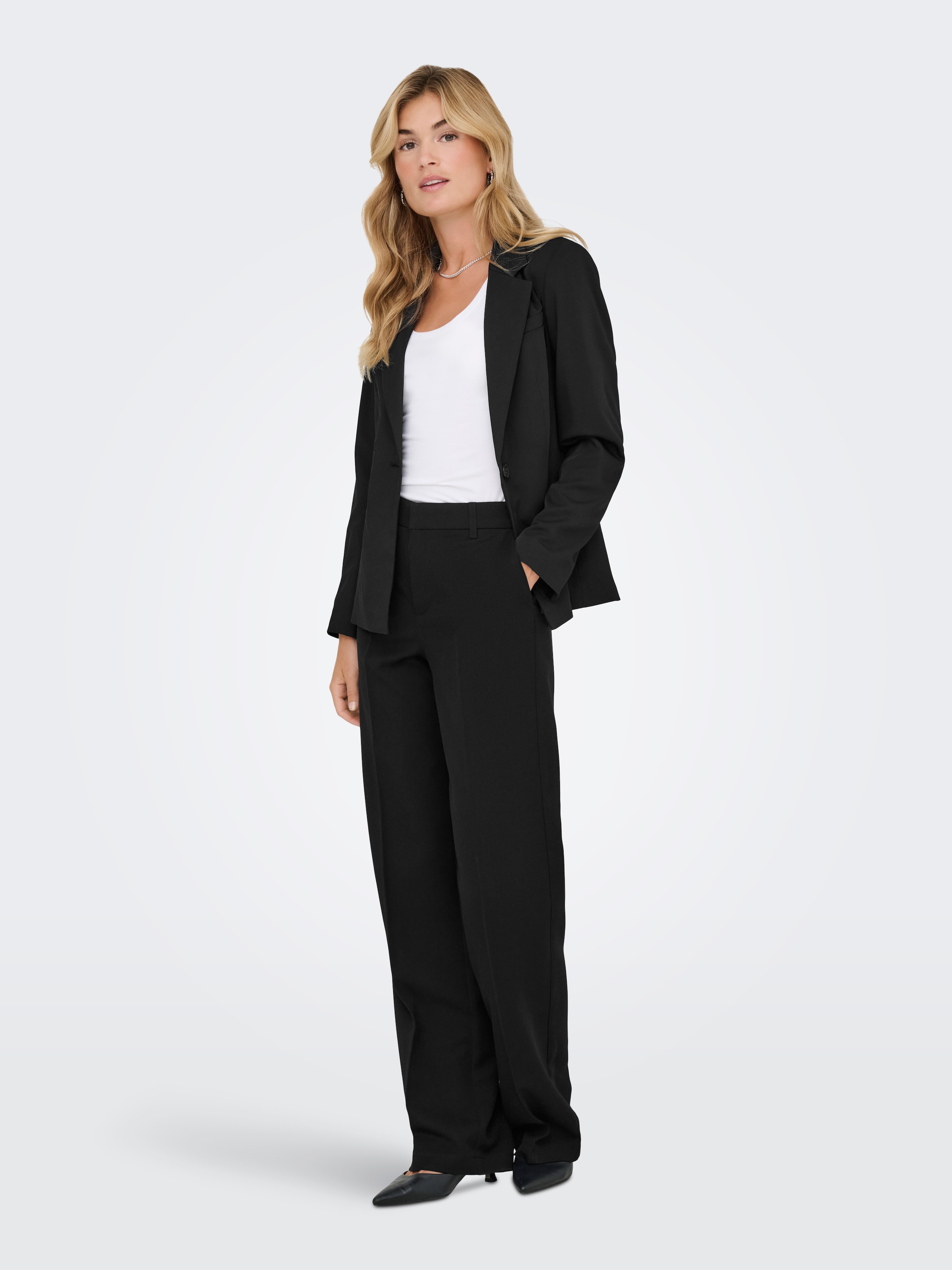 ONLY Anzughose »ONLHATTIE-LANA HW W MEL PANT TLR NOOS«  Materialmix