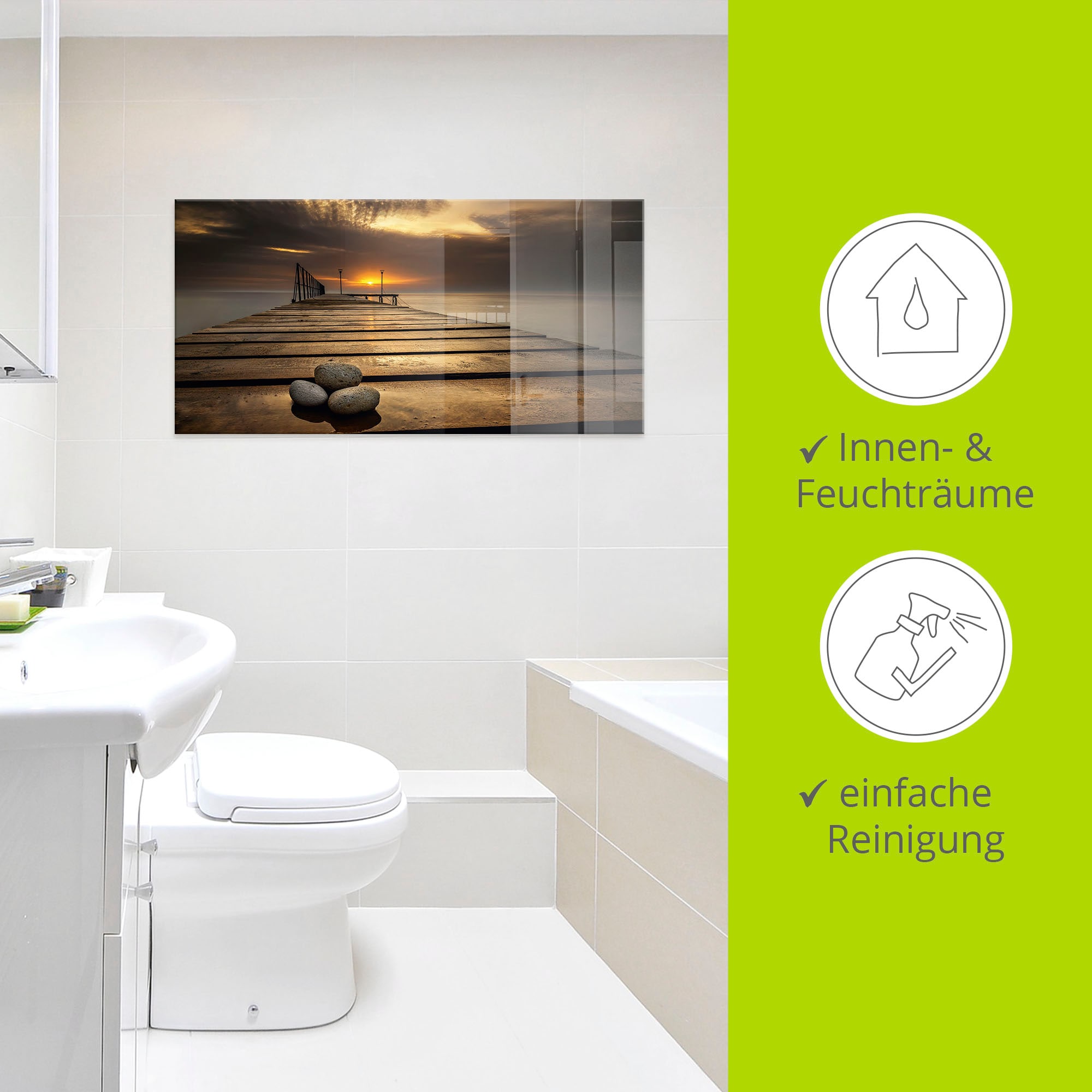 Artland Tableau en verre »Sonnenaufgang am Schwarzen Meer« 1 cuis tlg. in verschiedenen Grössen