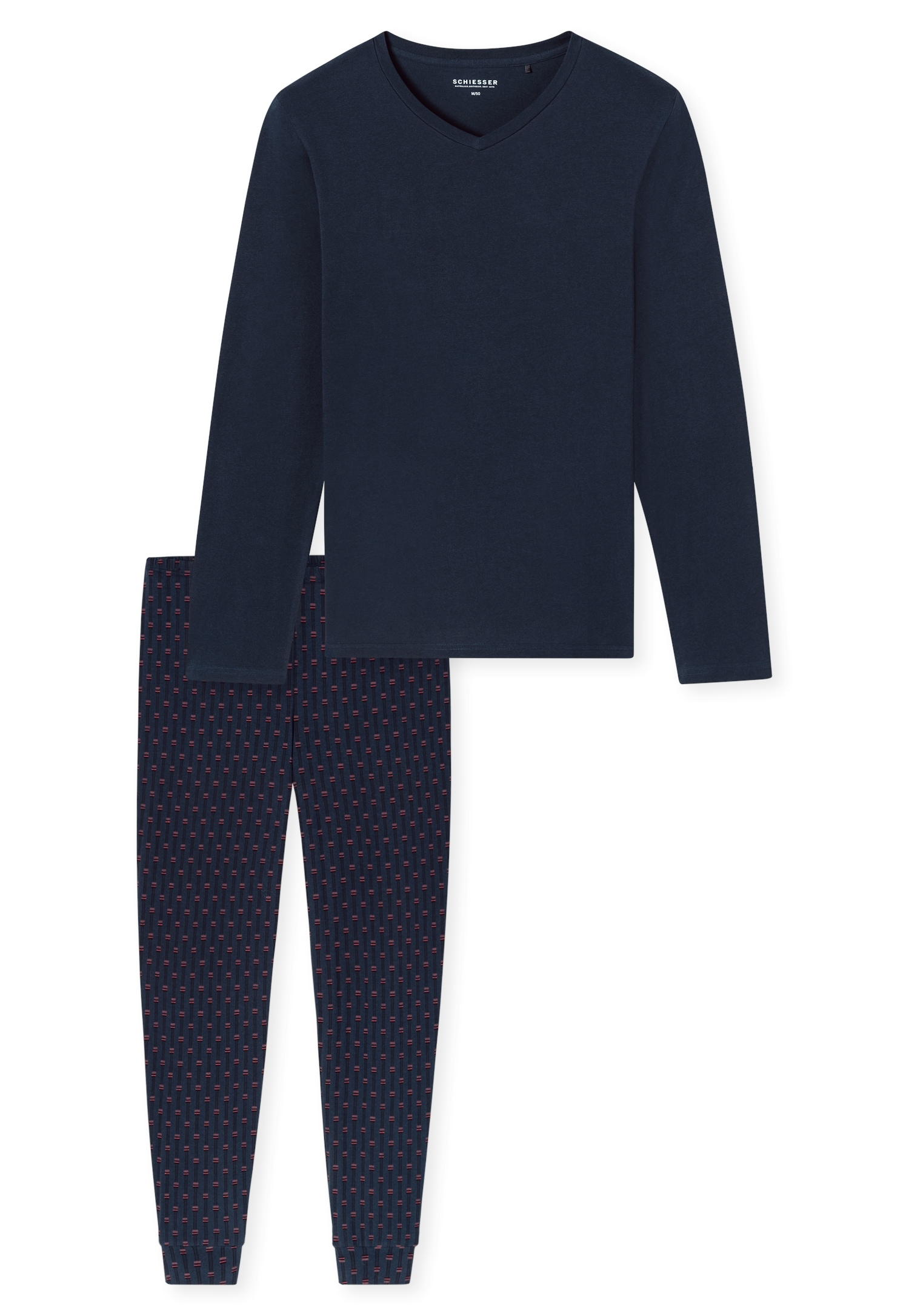 Schiesser Pyjama »Casual Essentials« 2 pièces mit bequemen Bündchen