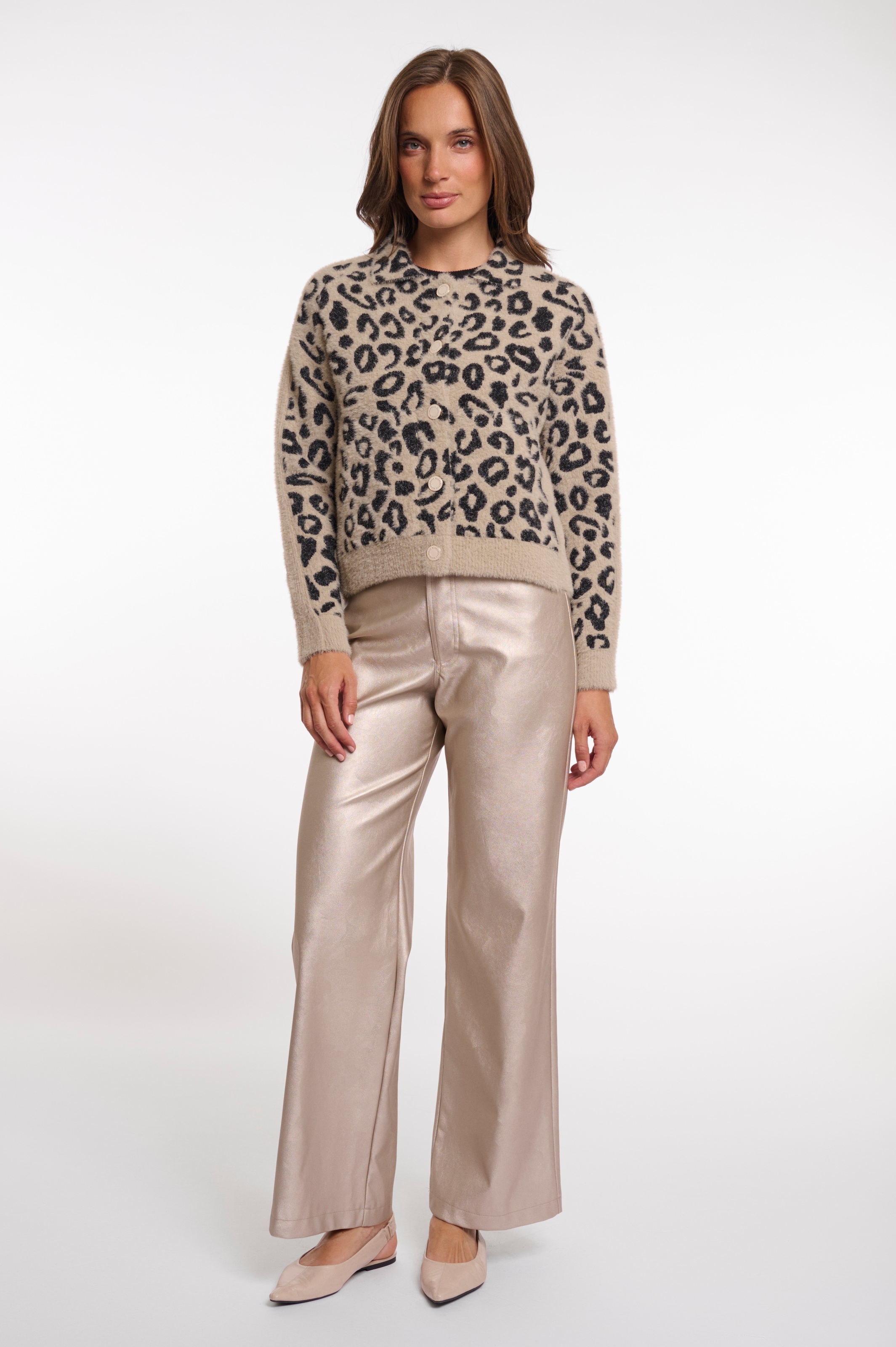 Rino & Pelle Veste en tricot »JET« fourrure synthétique à motif animalier intégral