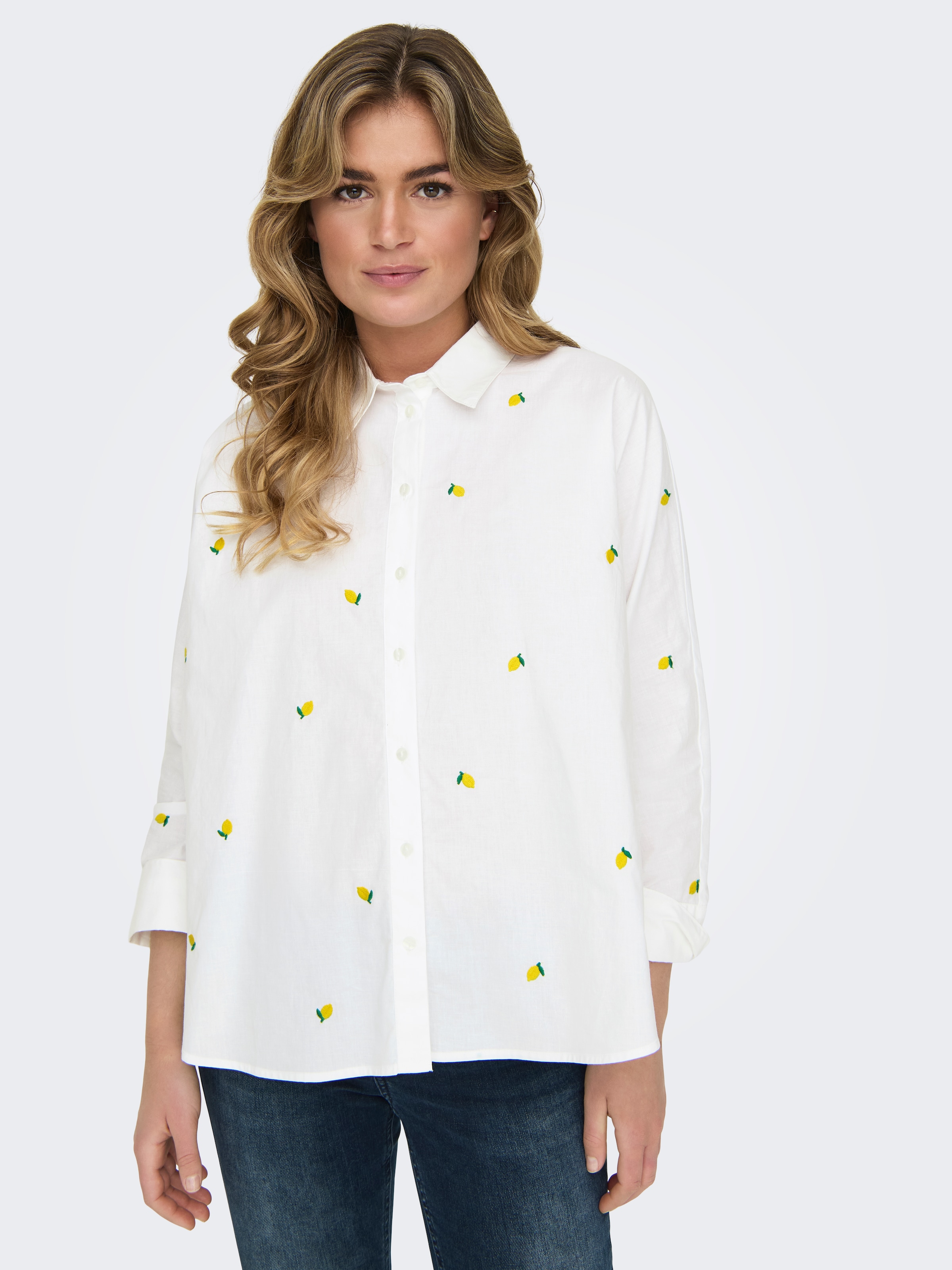 ONLY Blouse chemise »ONLNEW LINA GRACE LS EMB SHIRT NOOS WVN«