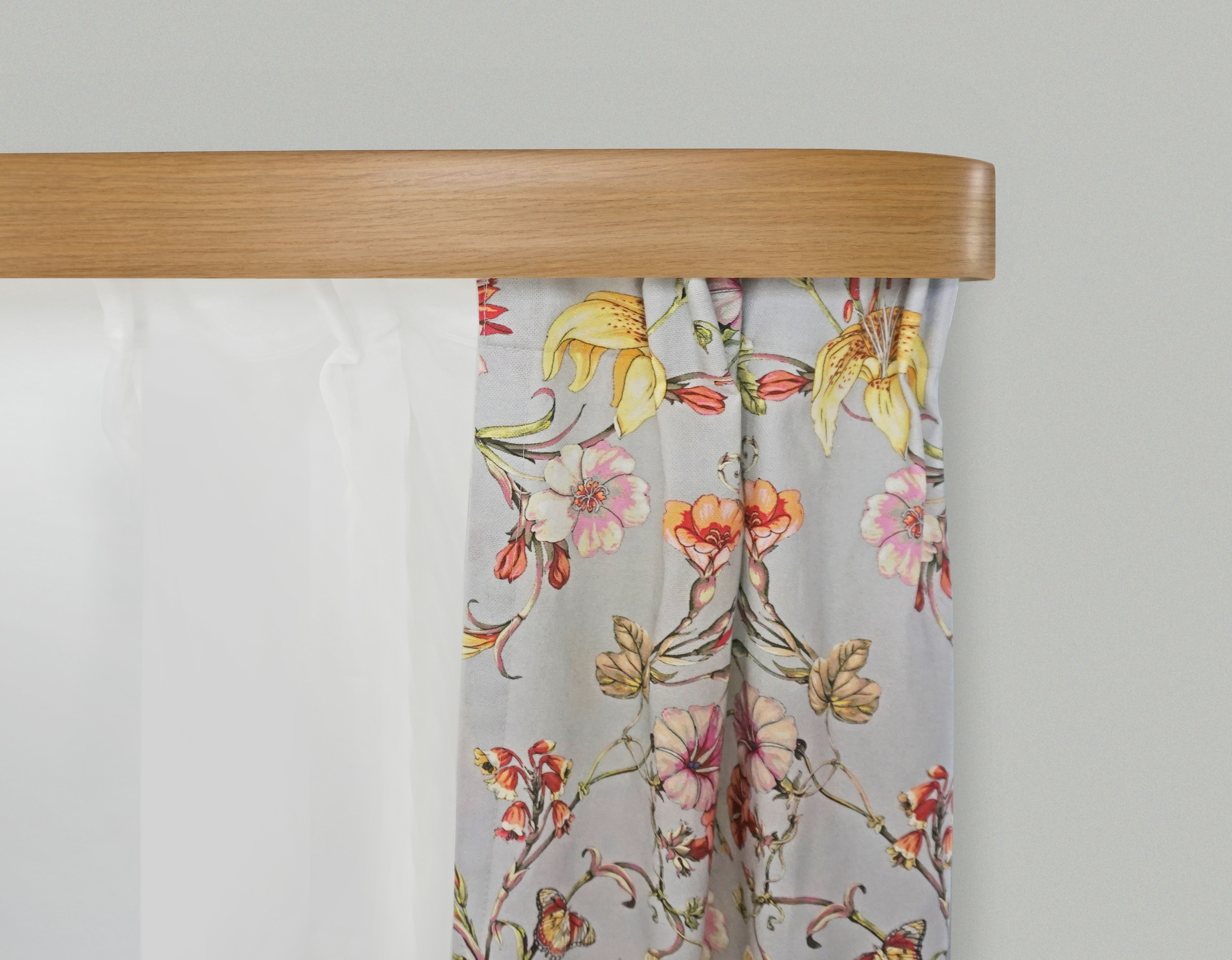 GARESA Système de rails »Kunststoffschiene mit Blende« 3 course-läufig Wunschmasslänge seitlich mit 2 Rundbögen (kein Spalt zwischen Vorhang und Wand!)