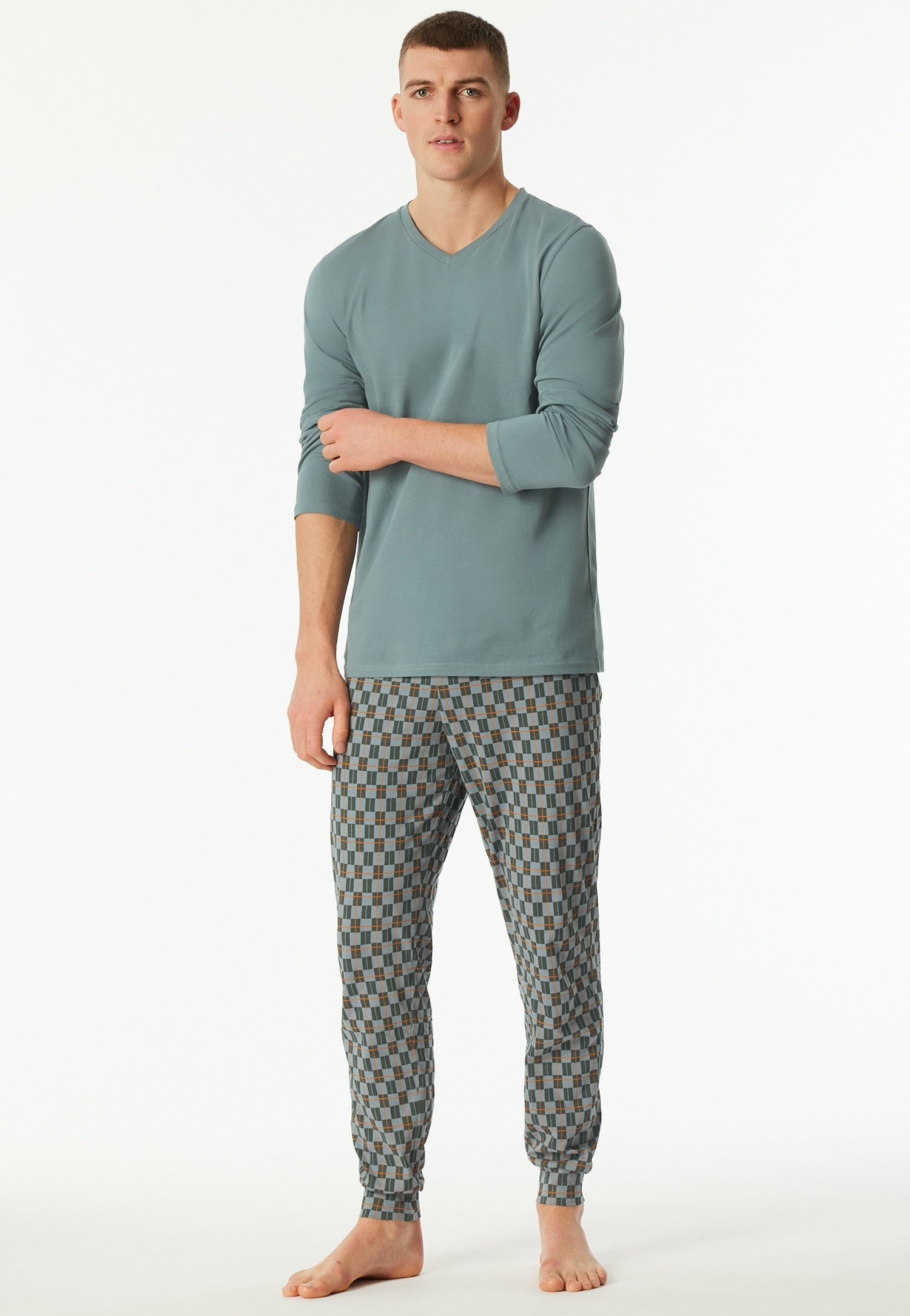 Schiesser Pyjama »Casual Essentials« 2 pièces mit bequemen Bündchen