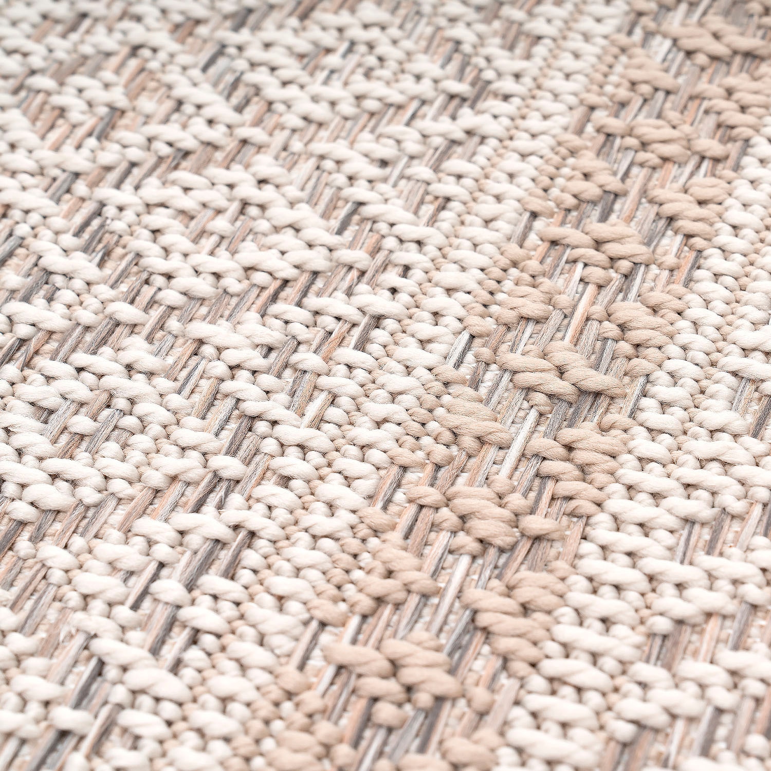 Paco Home Teppich »Vermont 183« rechteckig 4 mm Höhe Flachgewebe, modernes gestreiftes Design, In- und Outdoor geeignet