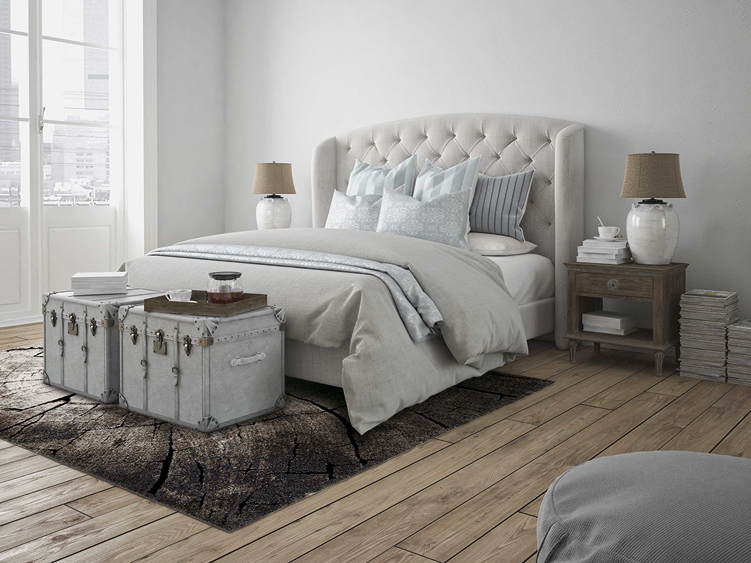 Wecon home Tapis »Wild Oak« Rectangulaire 13 mm Höhe Holz Optik, Wohnzimmer