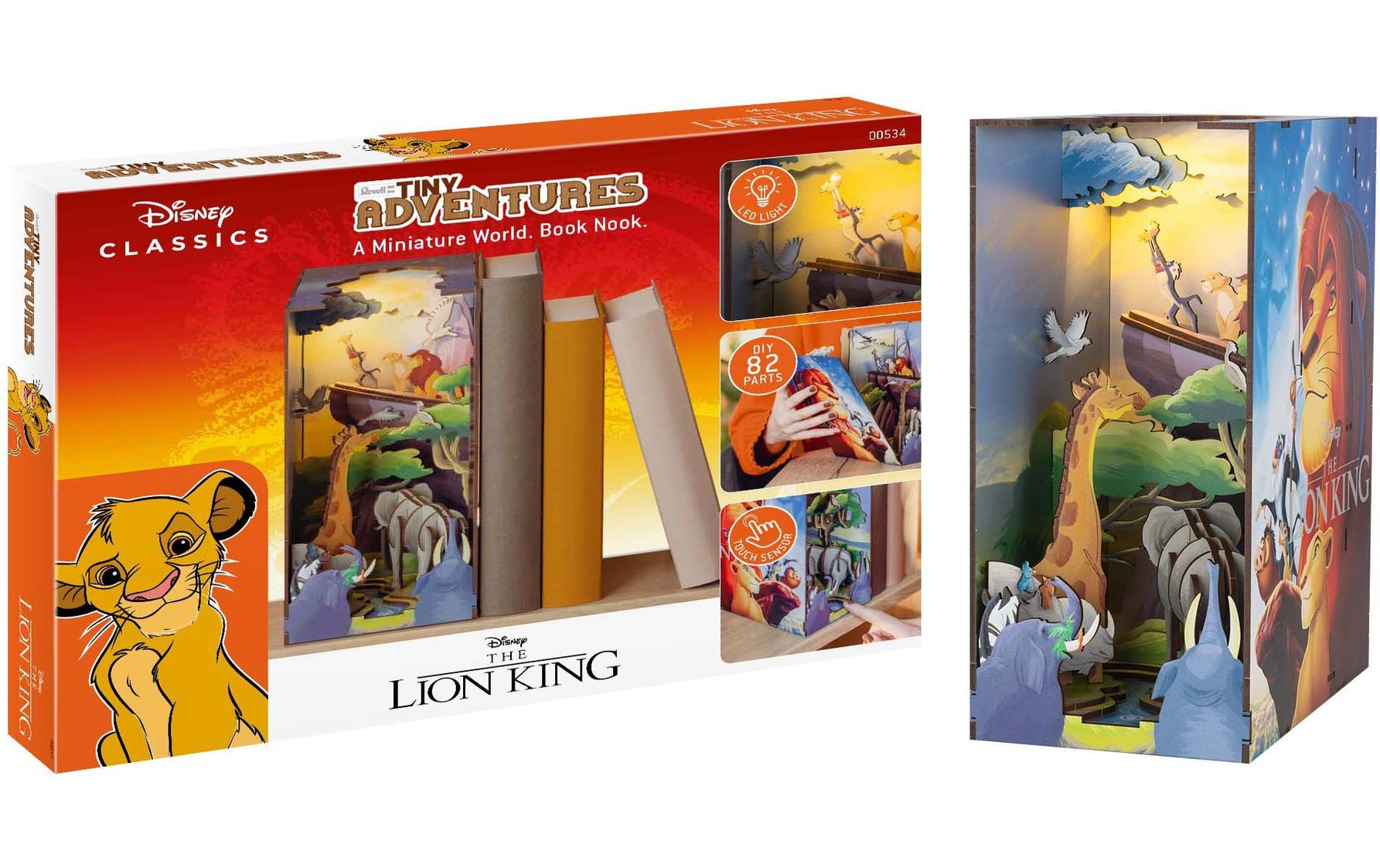 Revell® Kit de modèles réduits »Book Nook, Tiny Adventures Disney König der Löwen« Serre-livres; avec éclairage LED