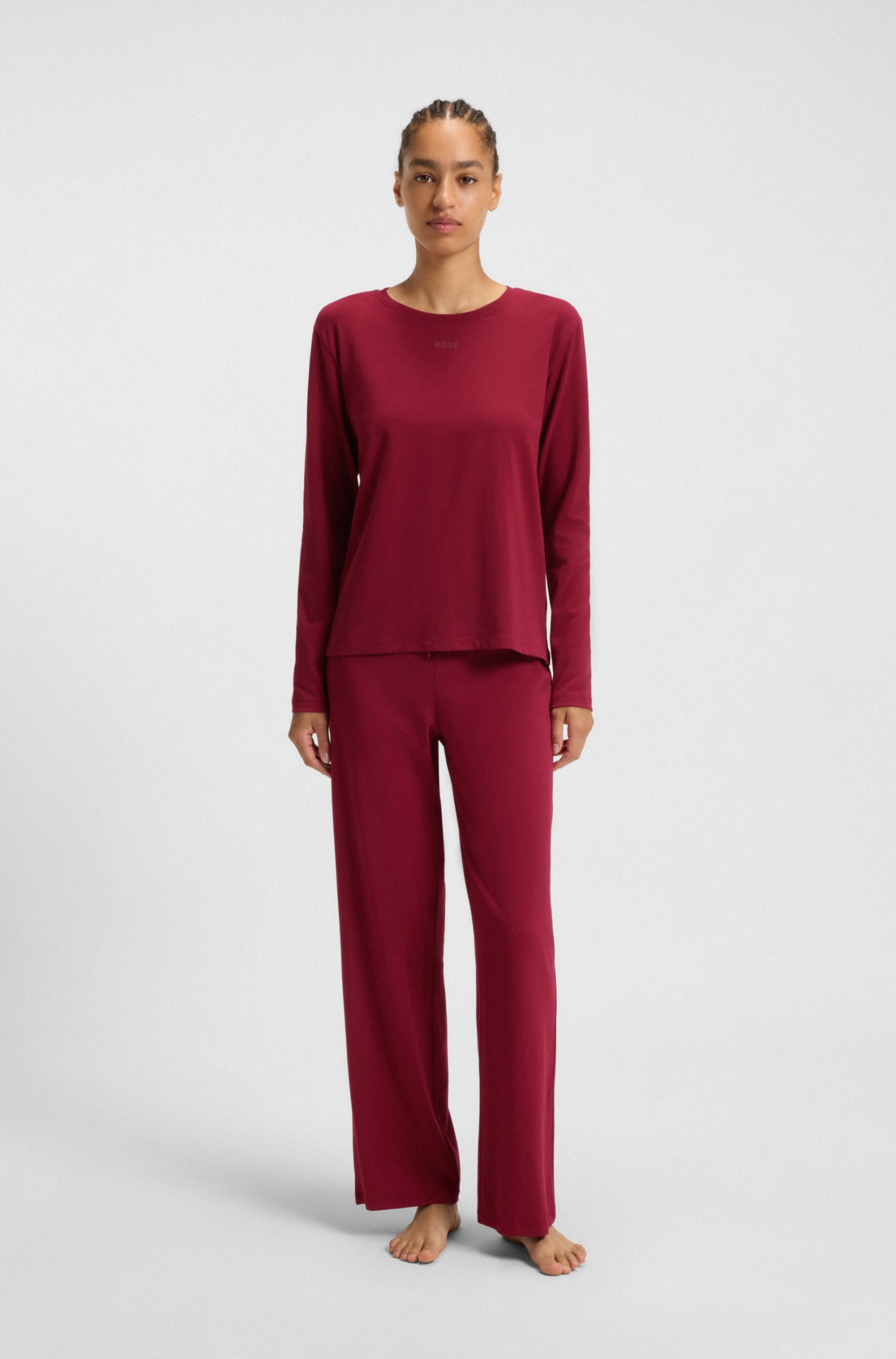 BOSS T-shirt à manches longues mit Rundhalsausschnitt