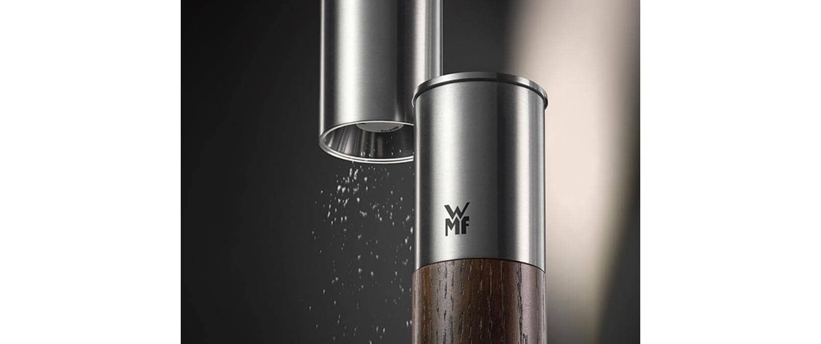 WMF Gewürzmühle »Nature Pro Edelstahl« Keramikmahlwerk, einstellbarer Mahlgrad, Aromaschutzdeckel, Holz