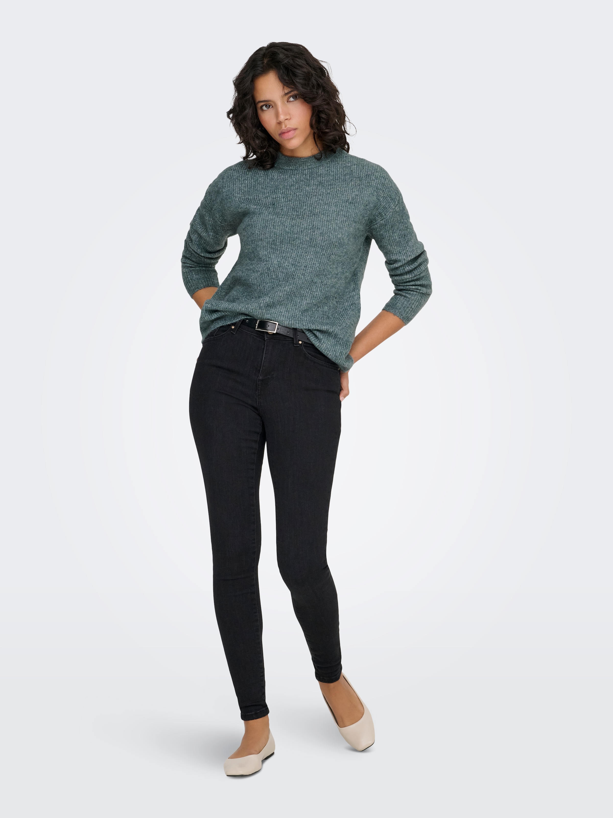 ONLY Strickpullover »ONLCAMILLA O-NECK L/S PULLOVER KNT« Materialmix, regular fit