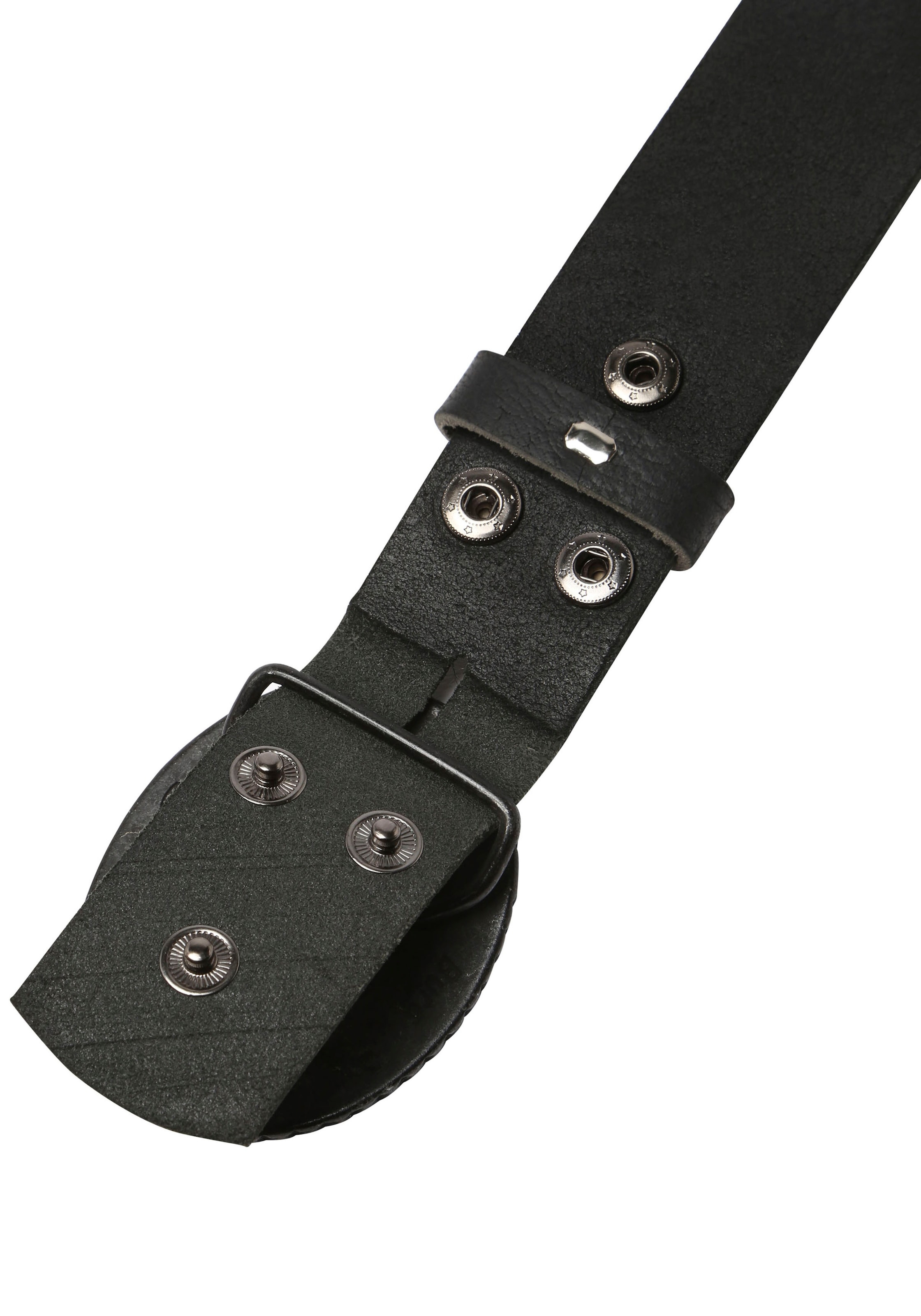 Rettungsring Gürtel Ceinture en cuir Schliesse »Burg auf Fehmarn Schwarz Satiniert mit Swarovski-Kristall