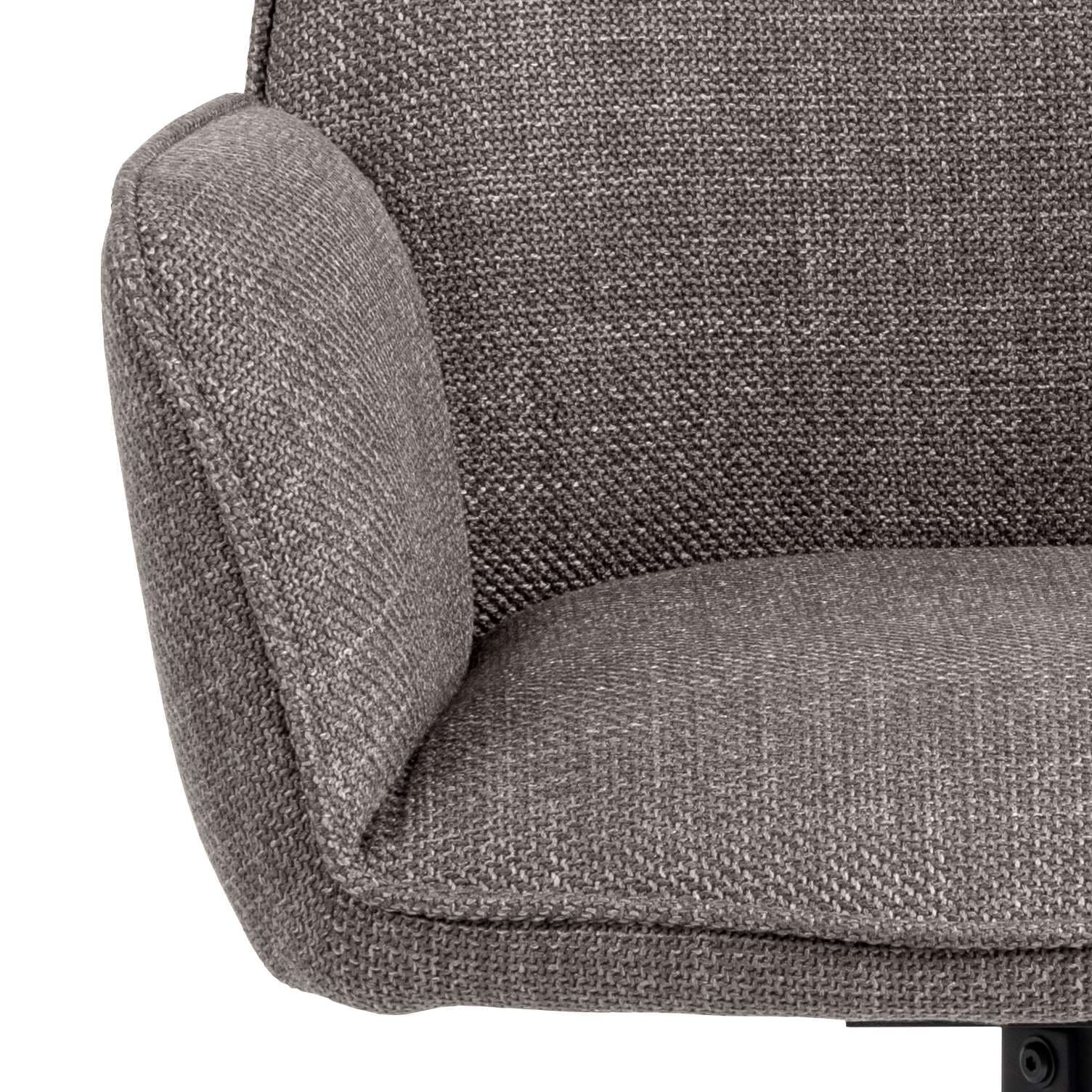 ACTONA GROUP Chaise de salle à manger »Glenda 2er-Set, 360° drehbar, mit Armlehnen, in mehreren Farben« () rembourré, avec accoudoir, pieds en acier noir, pivotant, lot de 2