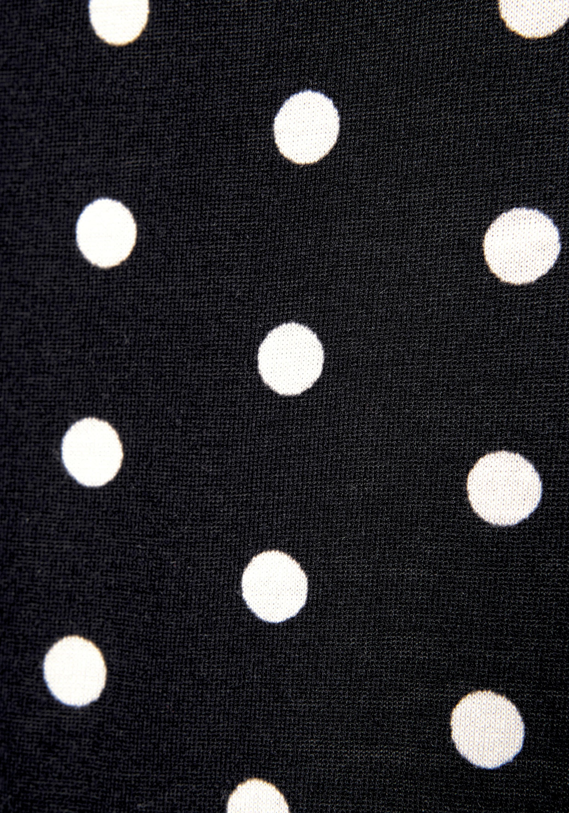 LASCANA Top de plage mit Pünktchendruck, Blusentop mit V-Ausschnitt aus Jersey