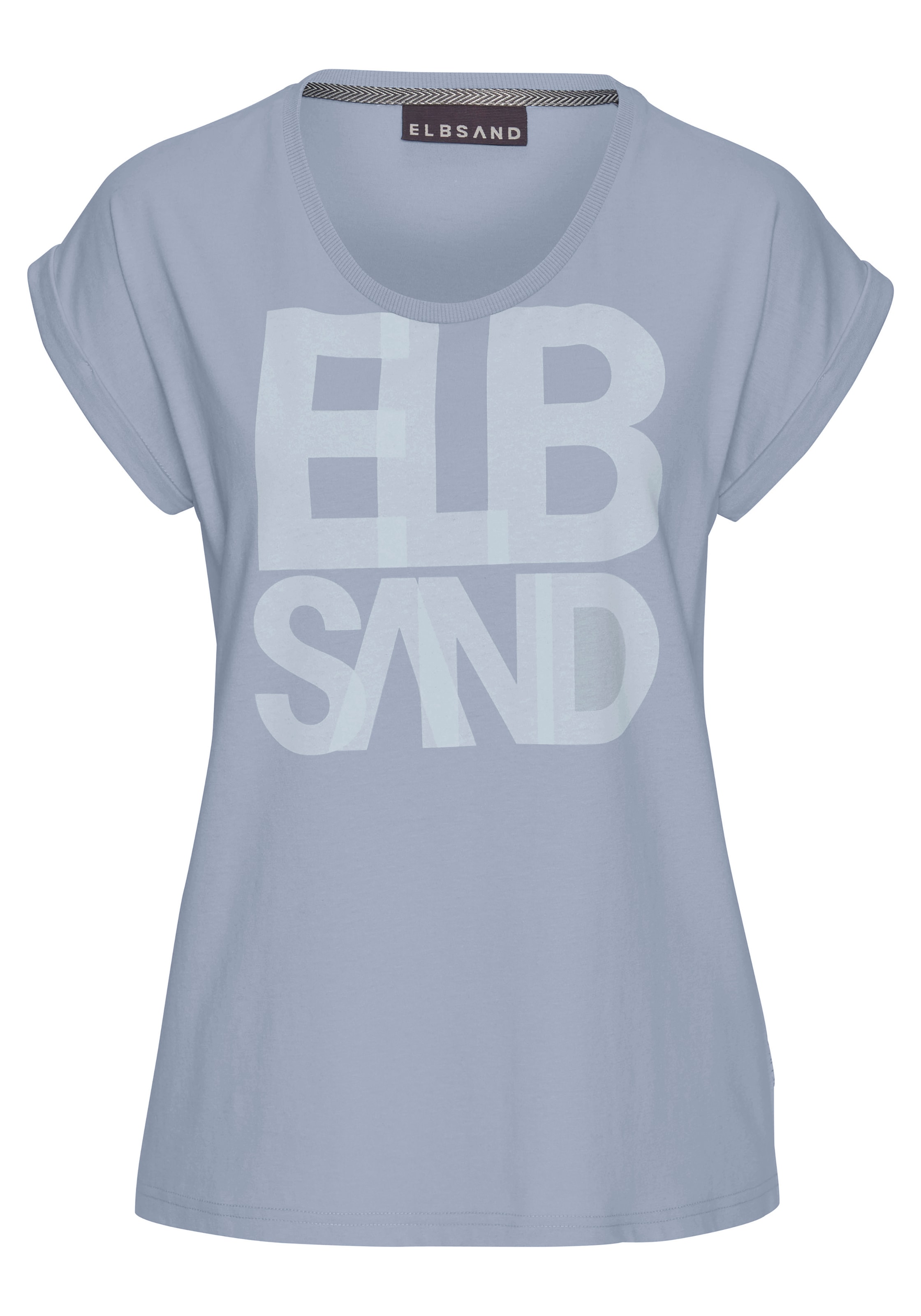 Elbsand T-shirt »Eldis« avec impression logo, t-shirt manches courtes en mélange coton, style sport-casual