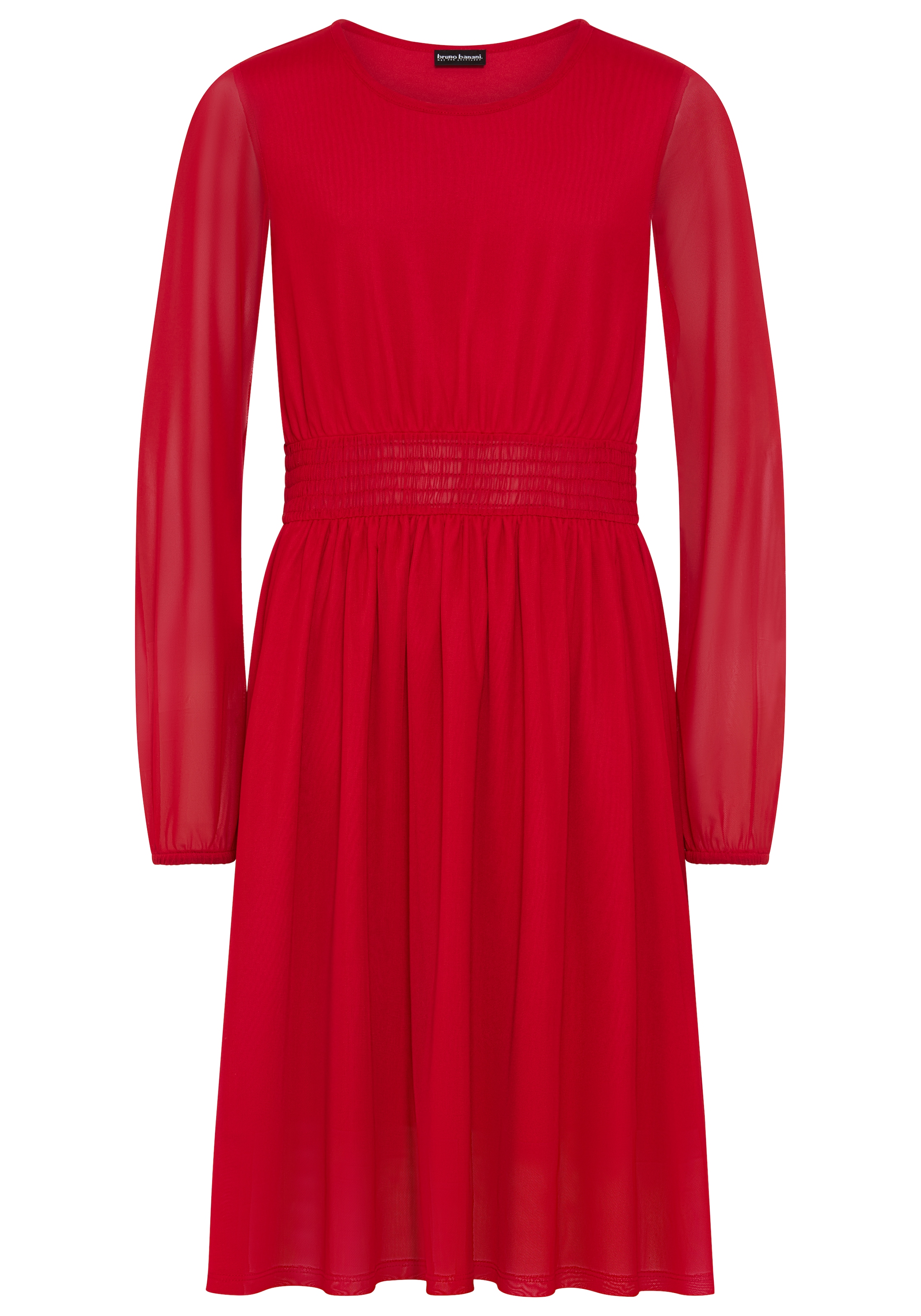 Bruno Banani Chiffonkleid »Meshkleid mit transparenten Ärmeln für festliche Anlässe« Festliches Shirtkleid mit Chiffon
