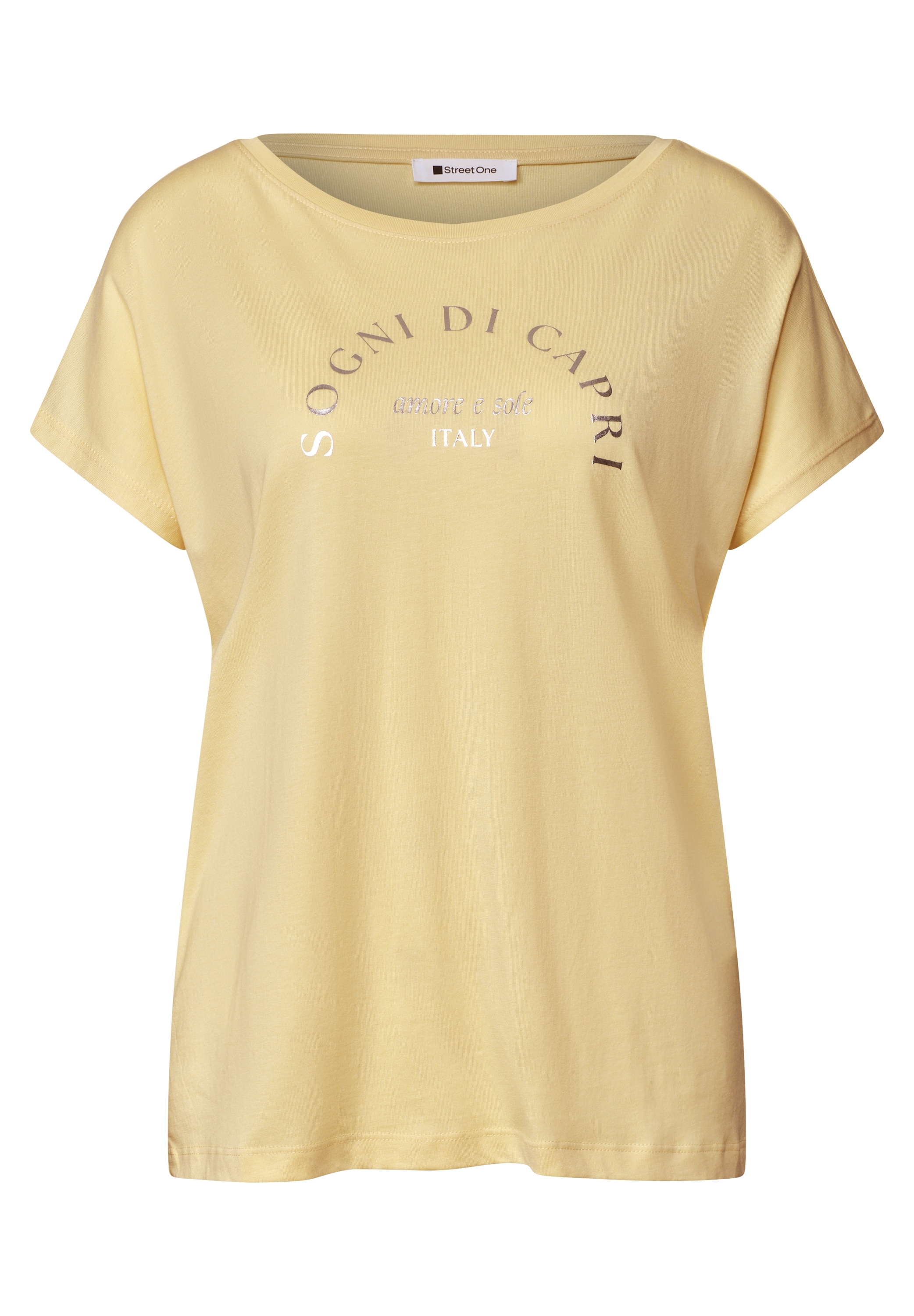 STREET ONE Shirttop Sommershirt mit Wording Artwork
