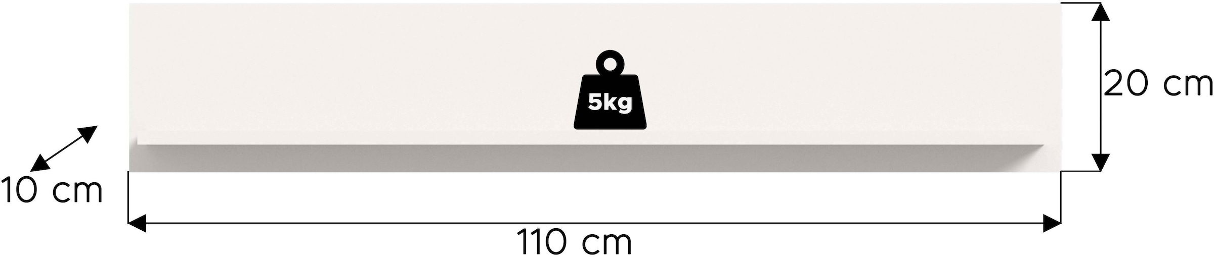 Home affaire Tableau mural »FLORENZ, 110 cm, Hochglanz« 1 cuis tlg. Wandboard, Wandregal, Regal, Wohnzimmer, Esszimmer