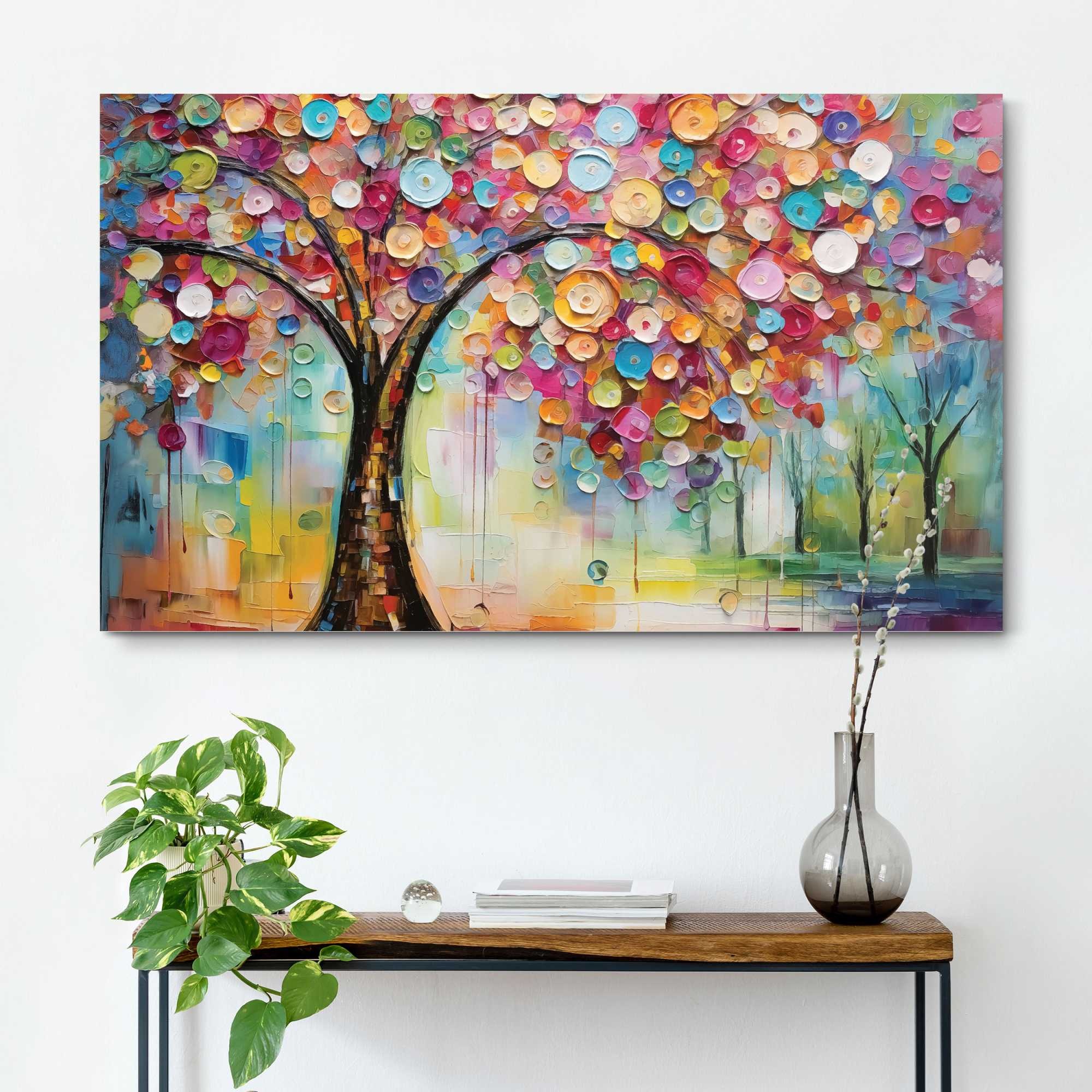 Reinders! Deco-Panel »Mehrfarbiger Baum« Wohnzimmer - Mehrfarbig - MDF - Wald - 118x70 cm