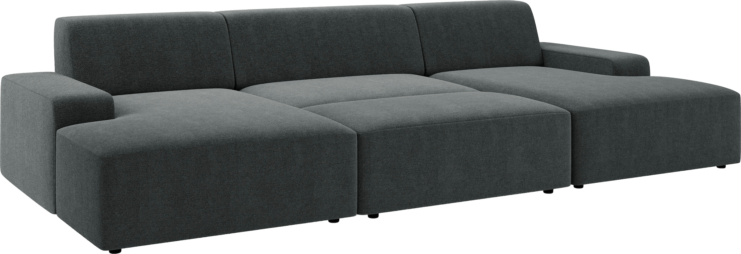 TRENDMANUFAKTUR Tabouret »Wien, XXL Polsterhocker, passende Ergänzung zur Serie« en velours côtelé tendance, largeur généreuse de 112 cm