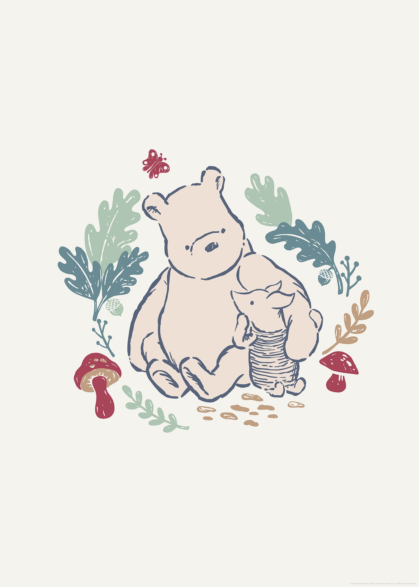 Komar Wandbild »Disney Winnie the Pooh Taking Care« Disney Set, 1 Stk. tlg. 50 x 70 cm (Breite x Höhe) - Kinderzimmer, Dekoration