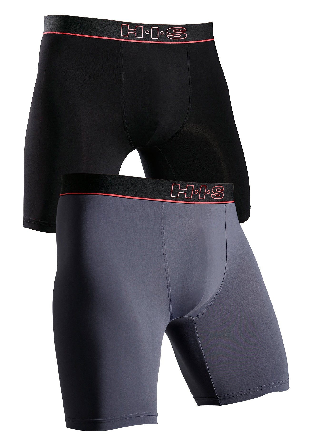H.I.S Boxer fonctionnel Packung, 2 cuis tlg., in sportiver Optik mit langem Bein in Microfaser-Qualität